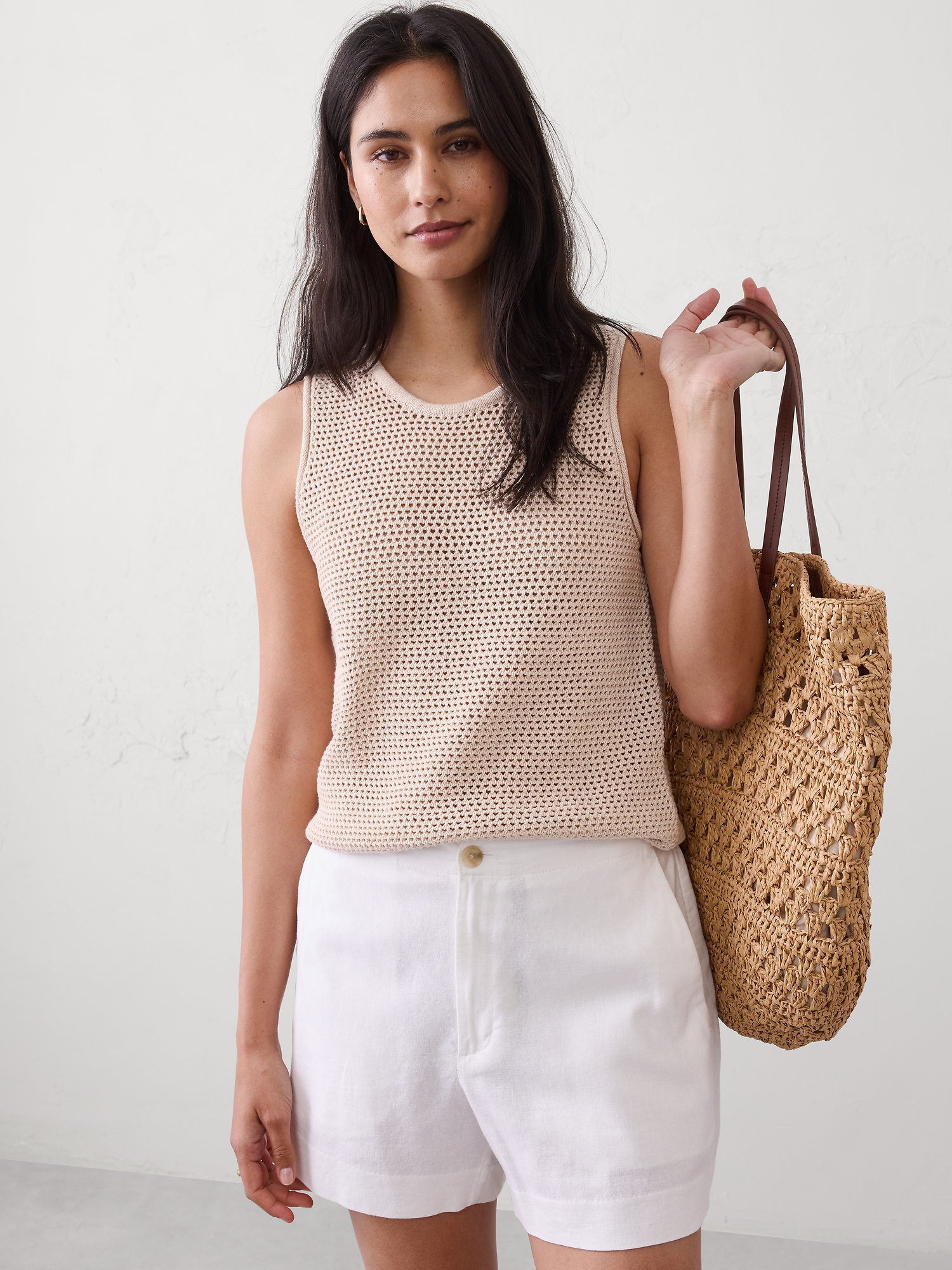 L'image numéro 1 présente Camisole en tricot côtelé texturé