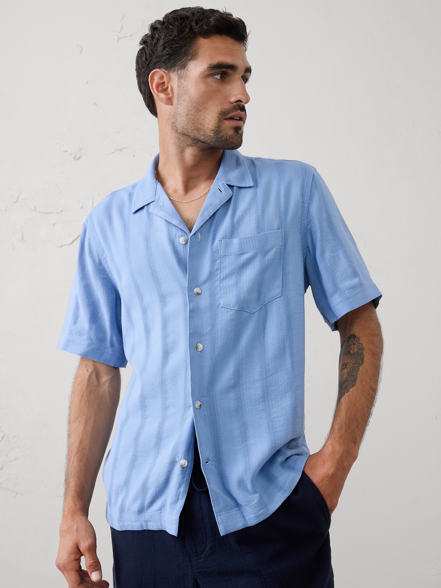 Image number 1 showing, Standard-Fit Seersucker Resort Shirt