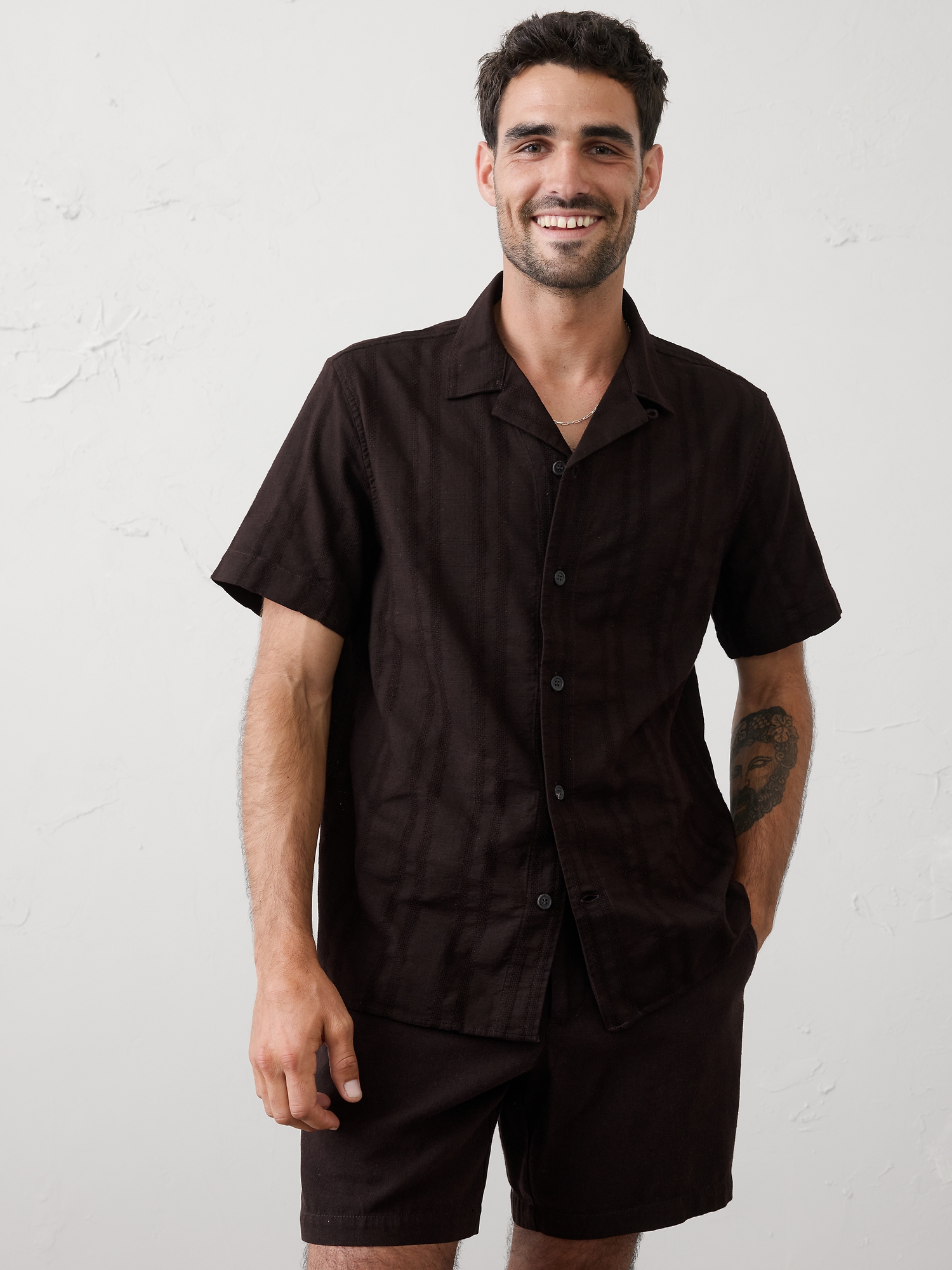 Image number 1 showing, Standard-Fit Textured Resort Shirt