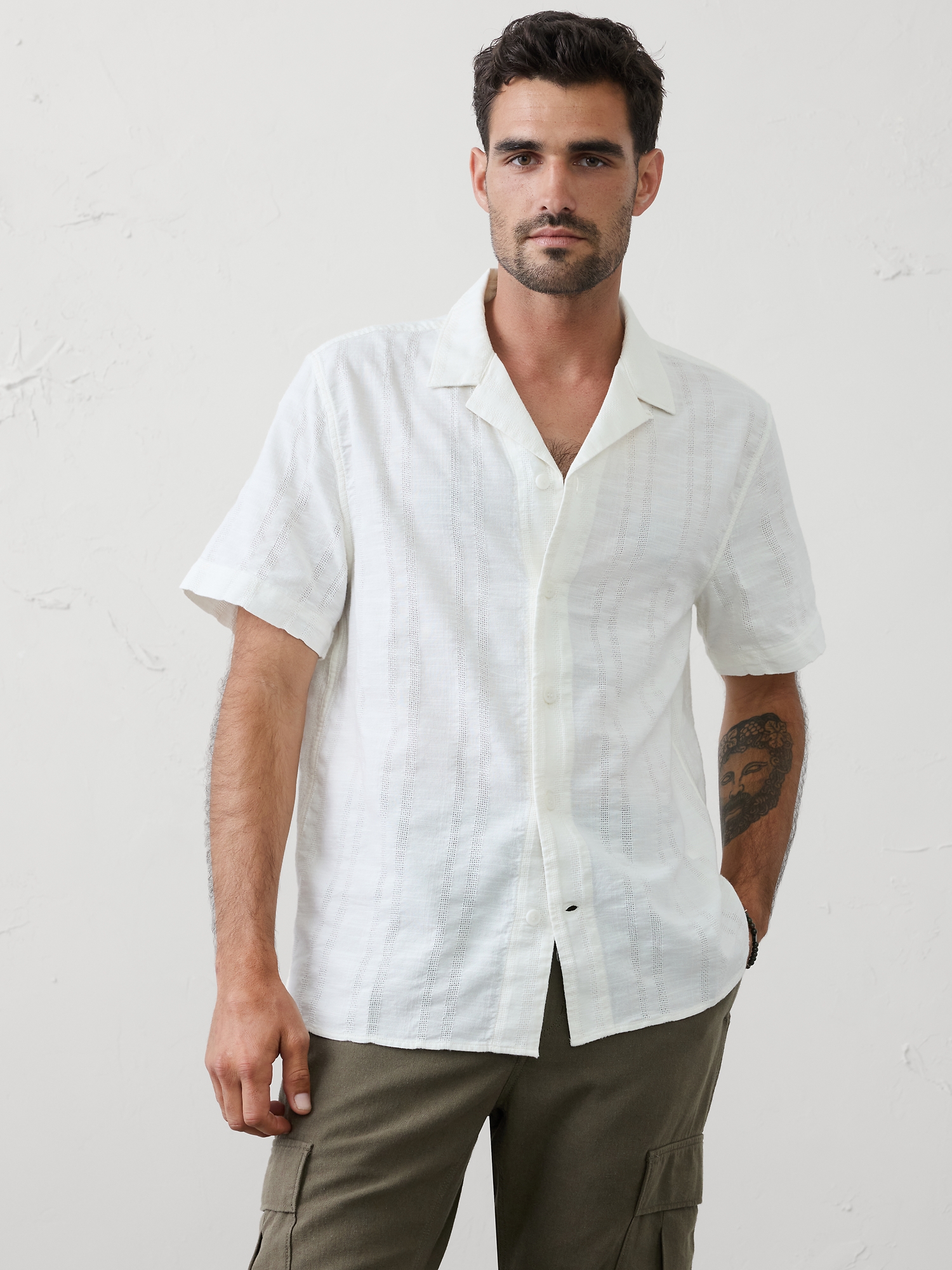 Image number 1 showing, Standard-Fit Textured Resort Shirt