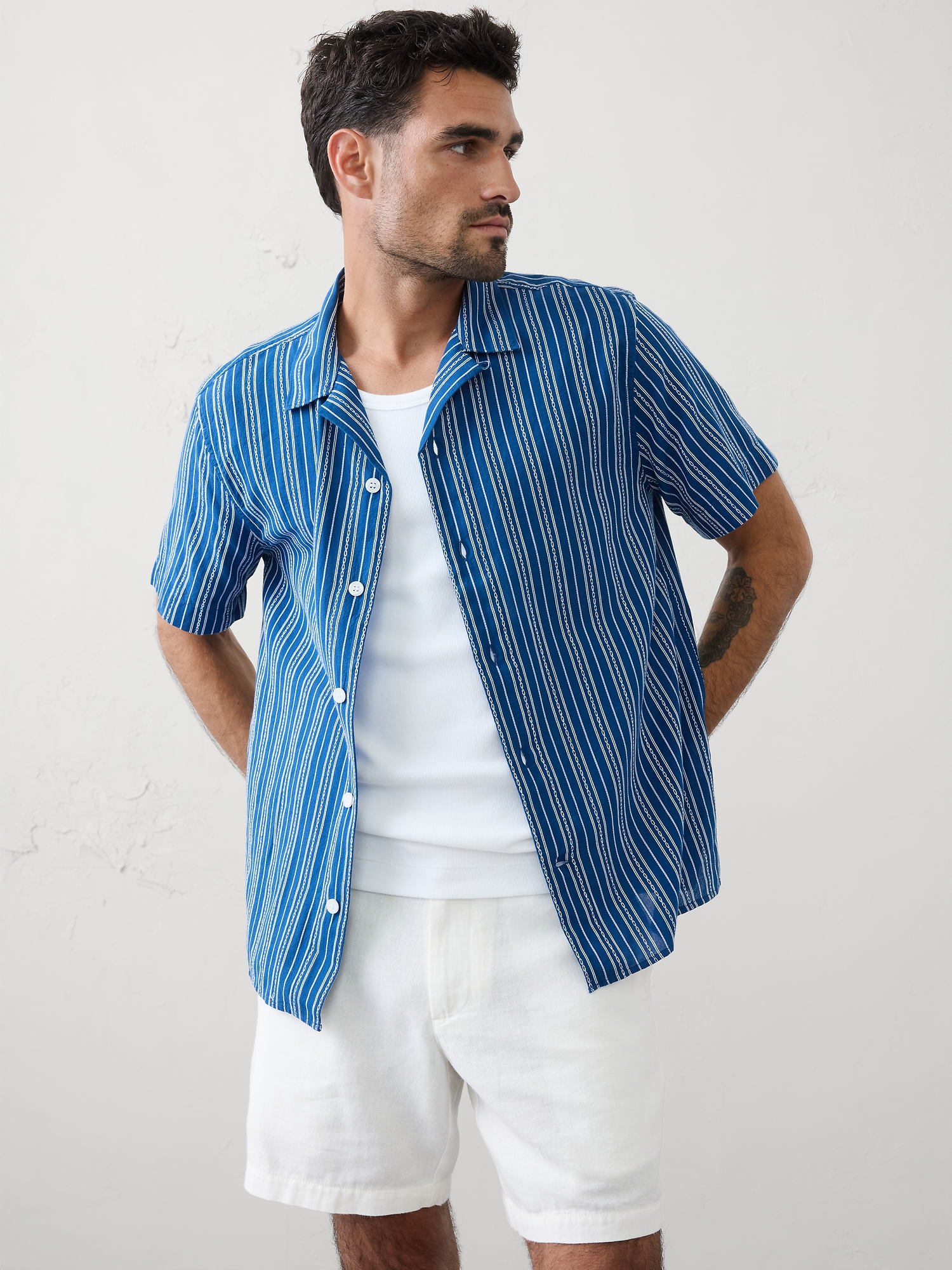 Image number 1 showing, Standard-Fit Textured Resort Shirt