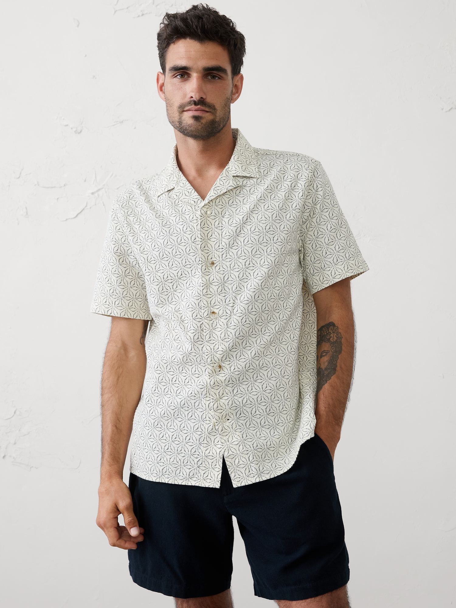 Image number 1 showing, Standard-Fit Textured Resort Shirt