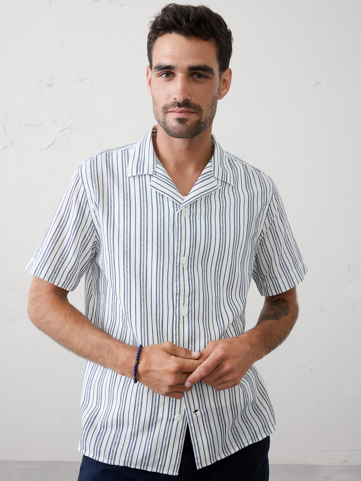 Image number 3 showing, Standard-Fit Textured Resort Shirt