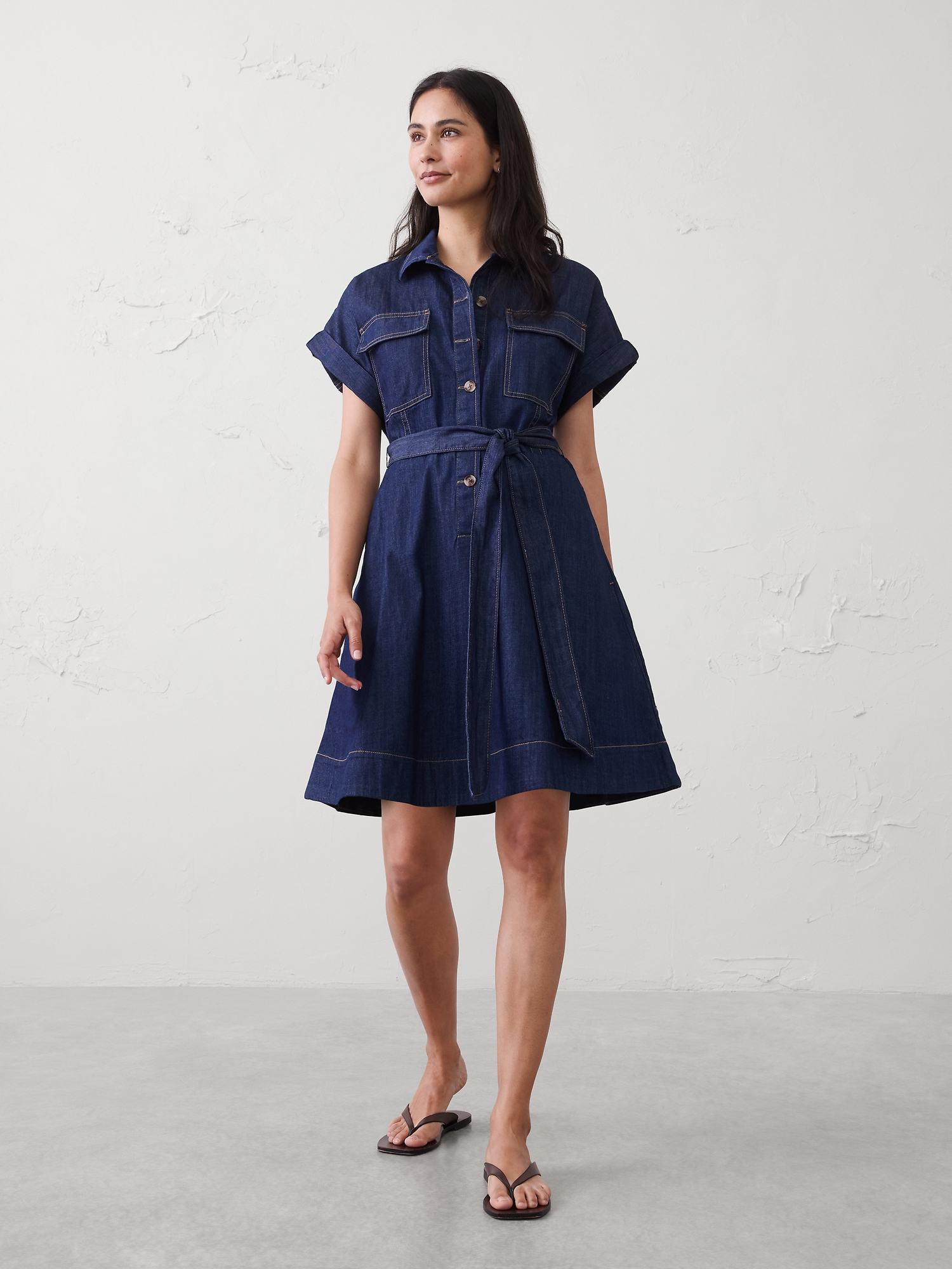 Image number 1 showing, Denim Utility Mini Dress