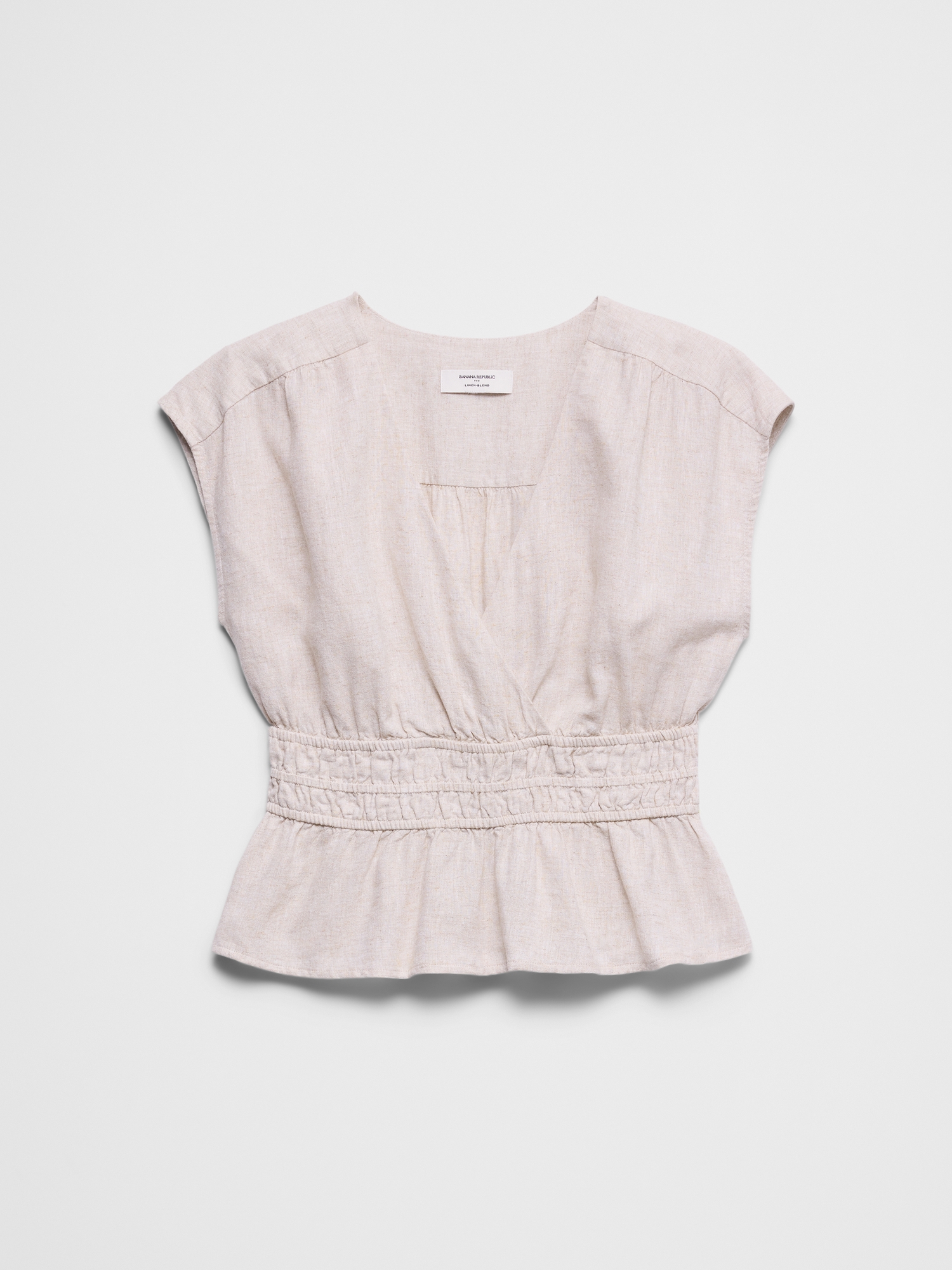 L'image numéro 4 présente Haut mélange de lin à surplis élastique