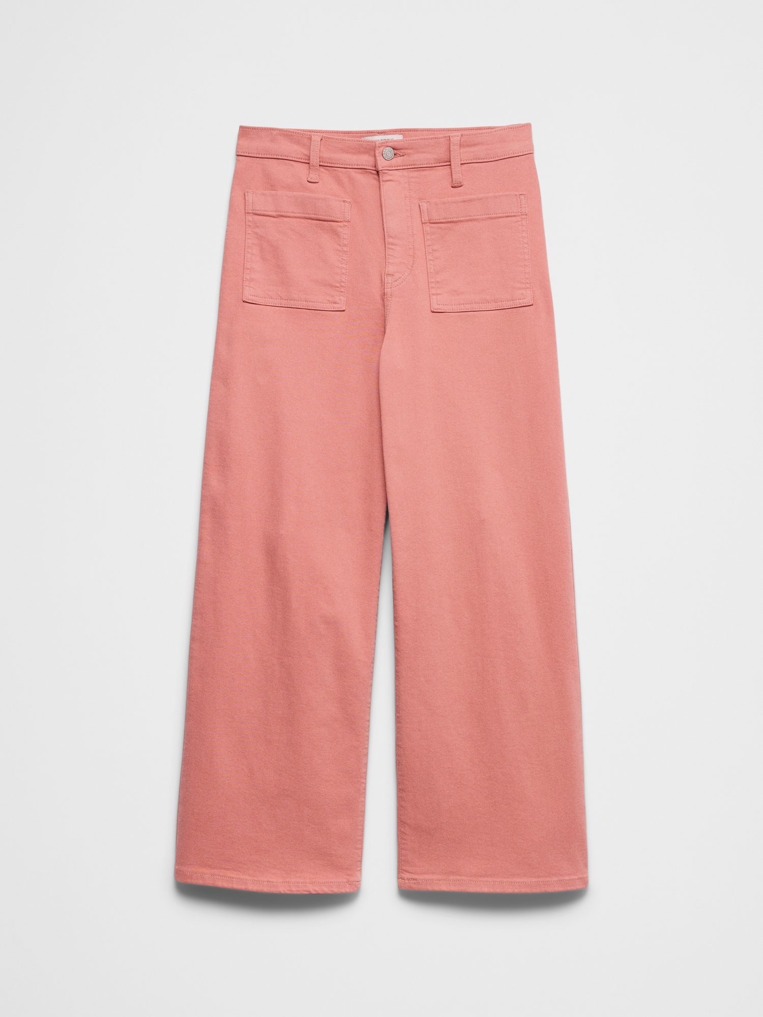 Image number 4 showing, Wide-Leg High-Rise Patch Pocket Cropped Jean