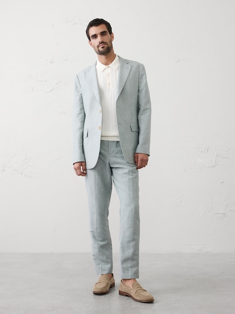 Linen-Blend Suit Jacket