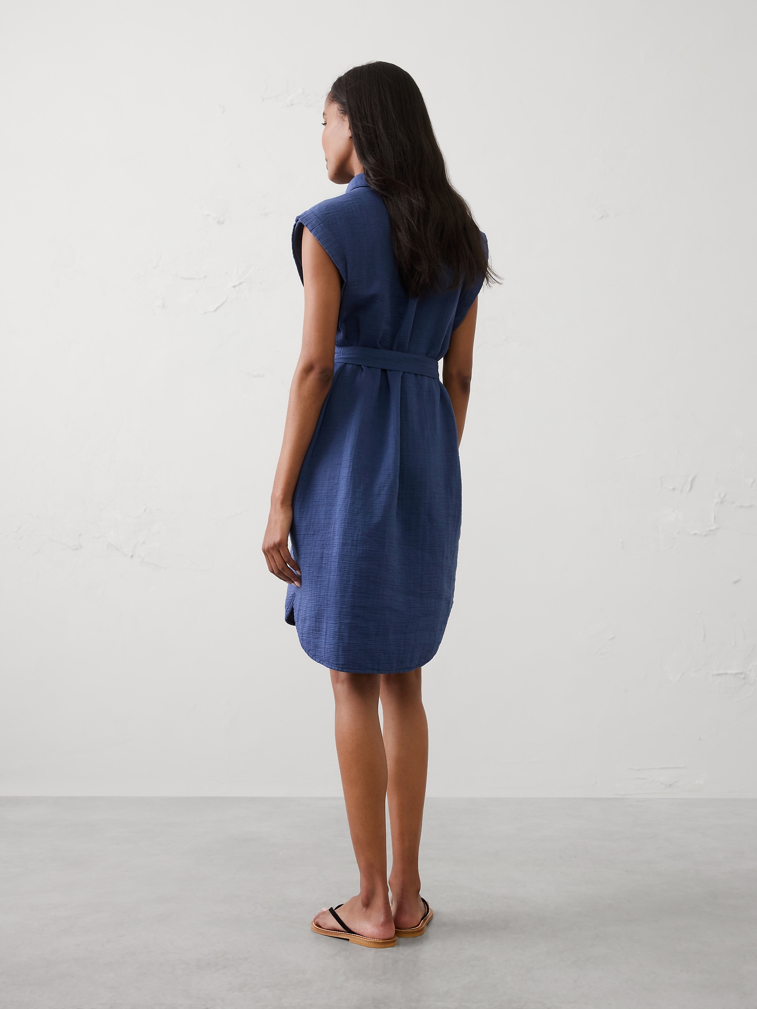 Image number 2 showing, Gauze Above-Knee Shirtdress