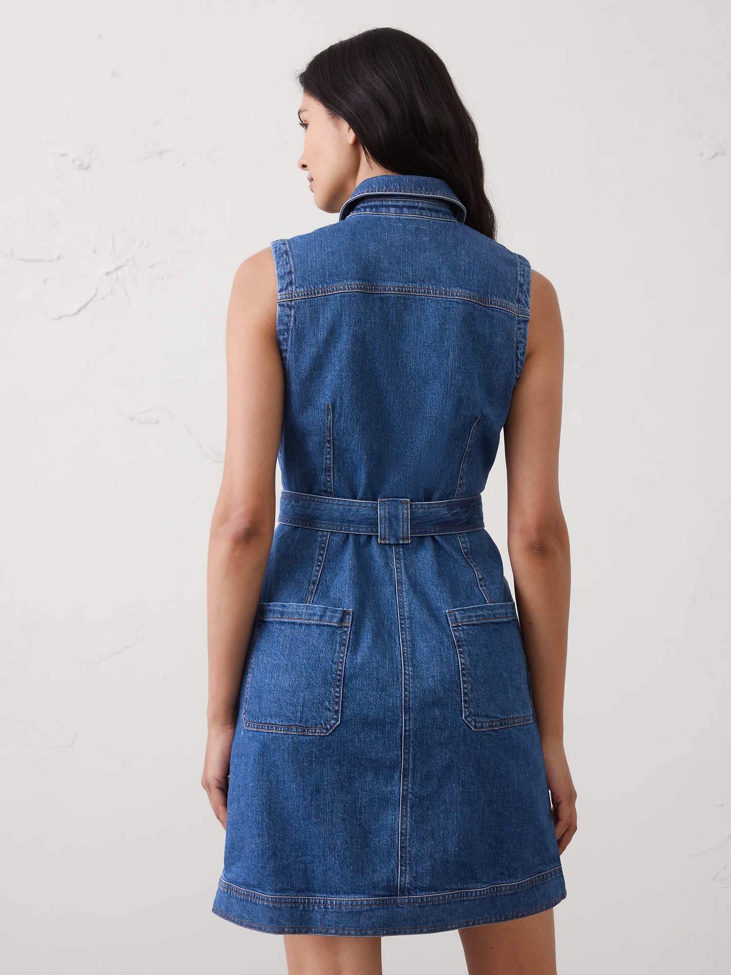 Image number 2 showing, Patchwork Denim Utility Mini Dress