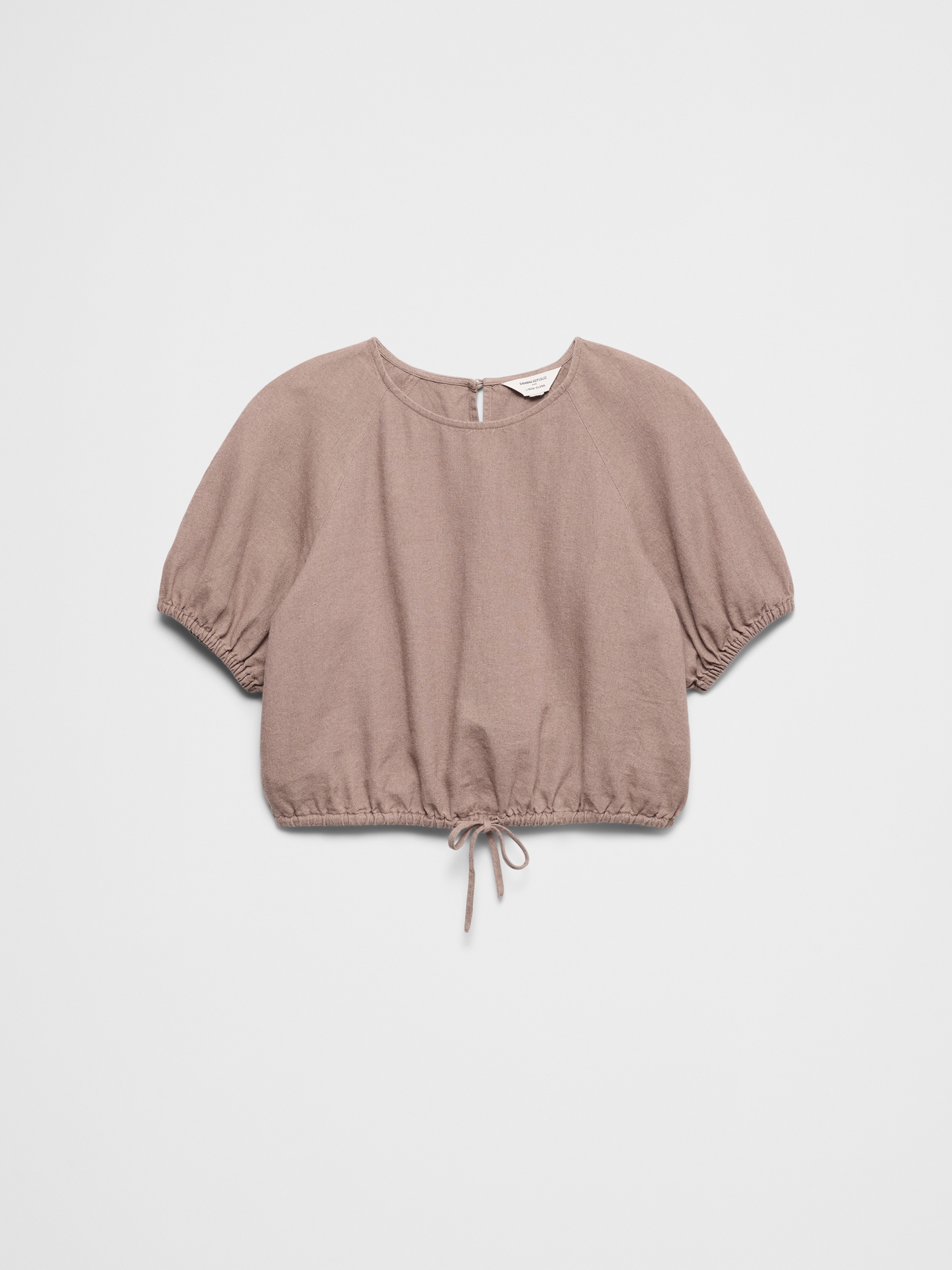 Image number 4 showing, Linen-Blend Bubble-Tie Top