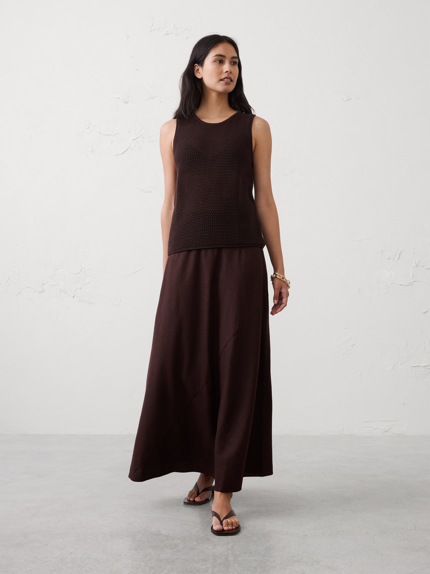 L'image numéro 1 présente Camisole en tricot côtelé texturé