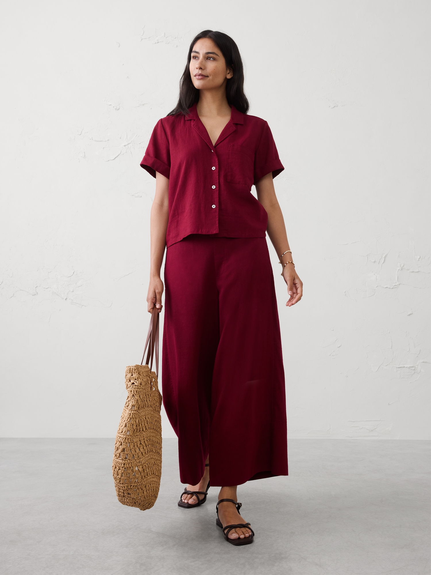 Image number 1 showing, Linen-Blend Shirt