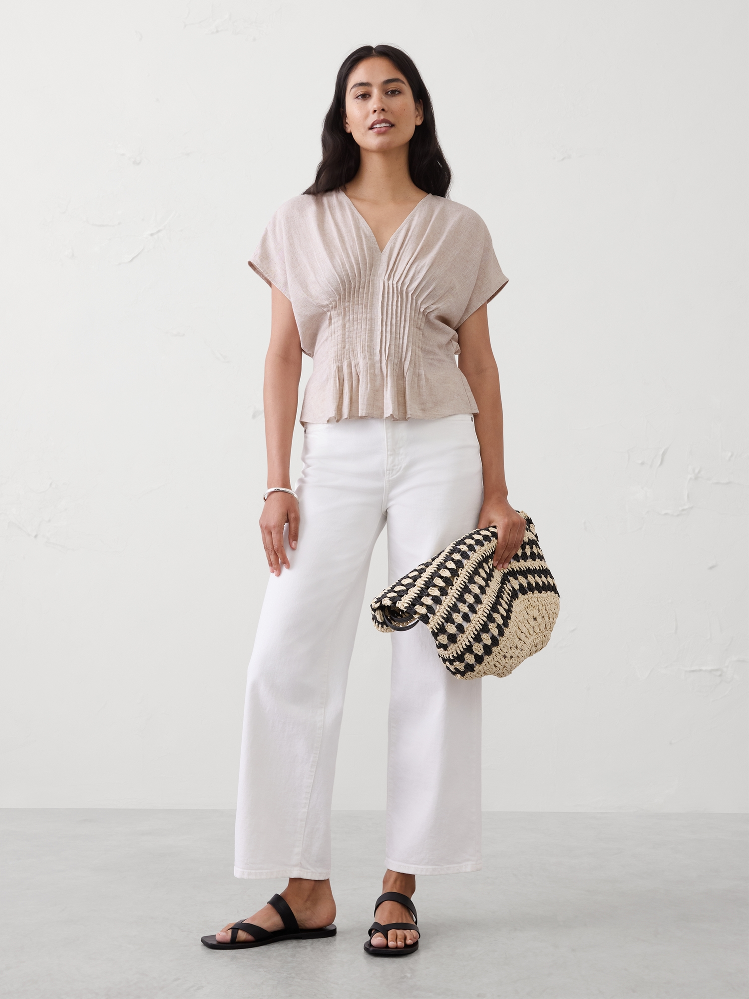 Image number 1 showing, Pintuck-Waist Top