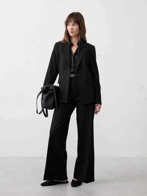 Sculpted Stretch Long Blazer