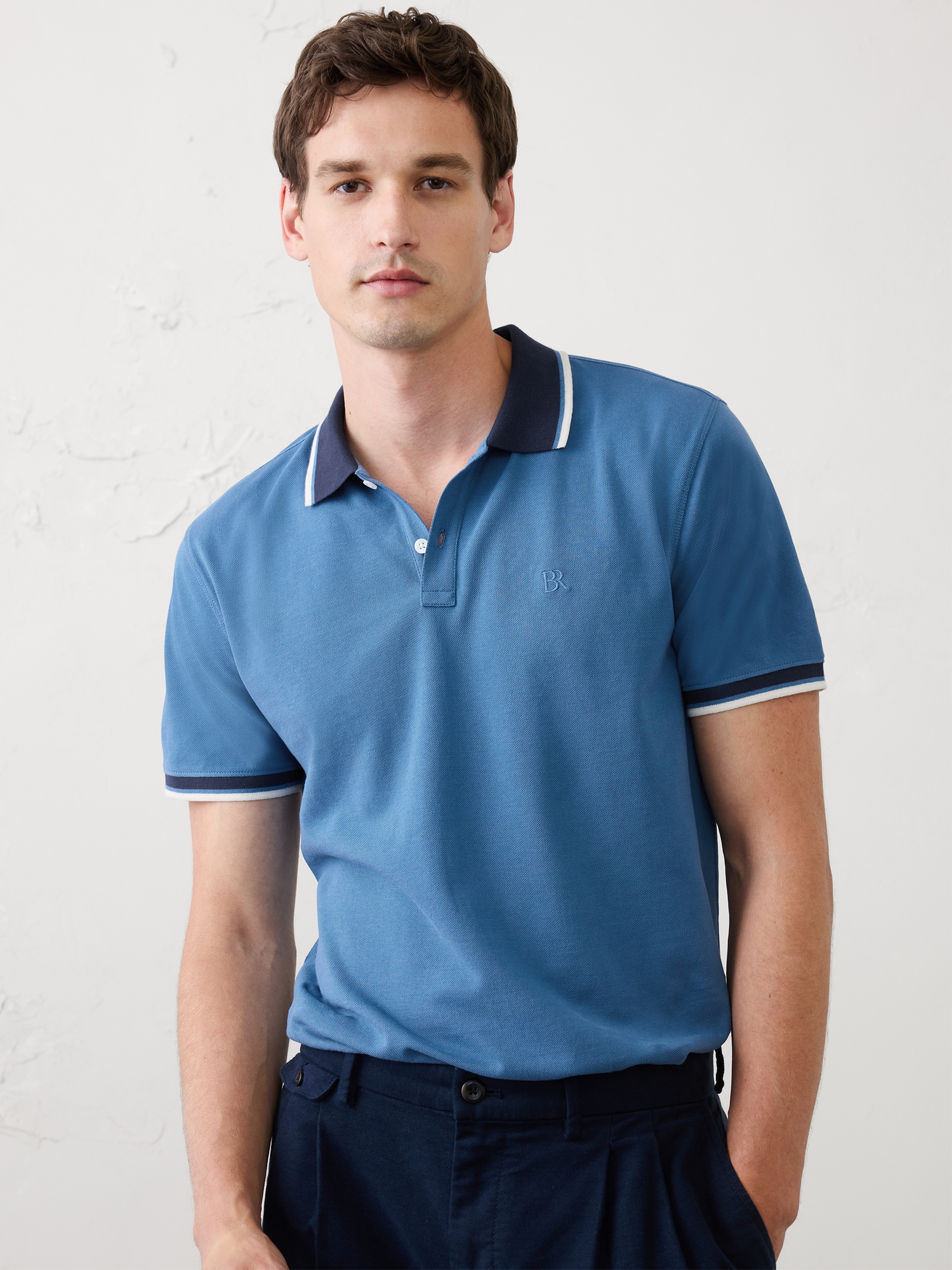 Image number 1 showing, Slim-Fit Cotton Pique Polo