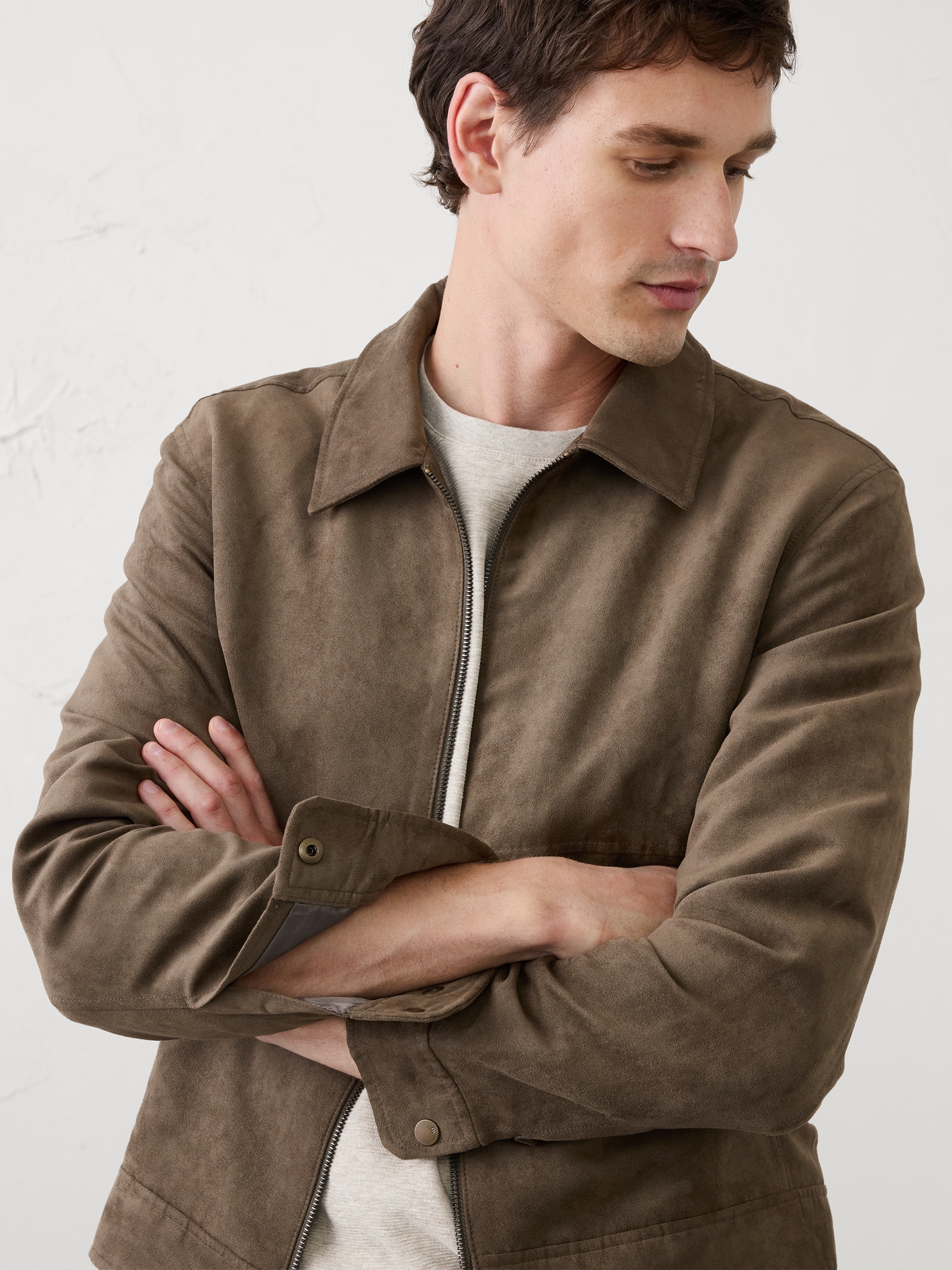 Image number 3 showing, Vegan Suede Zip Jacket