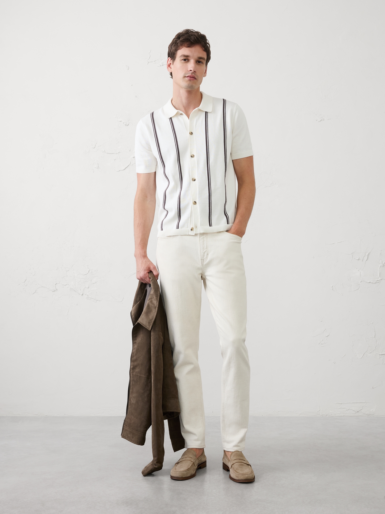 Image number 3 showing, Striped Button-Down Sweater Polo