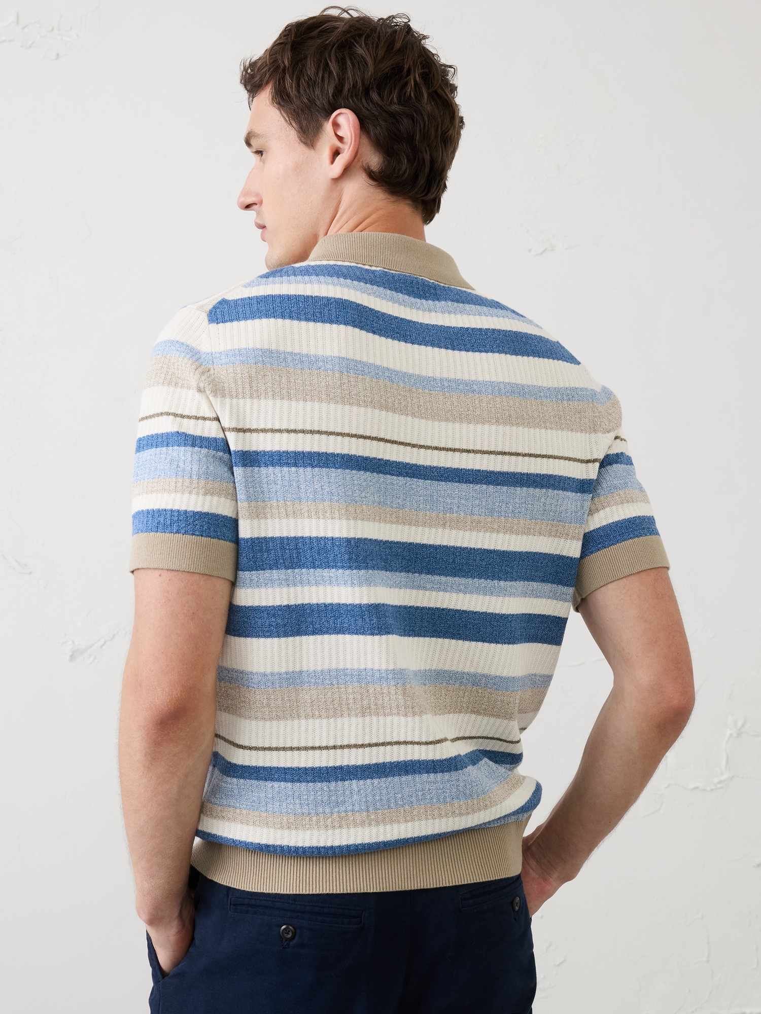 Image number 2 showing, Textured Striped Sweater Polo