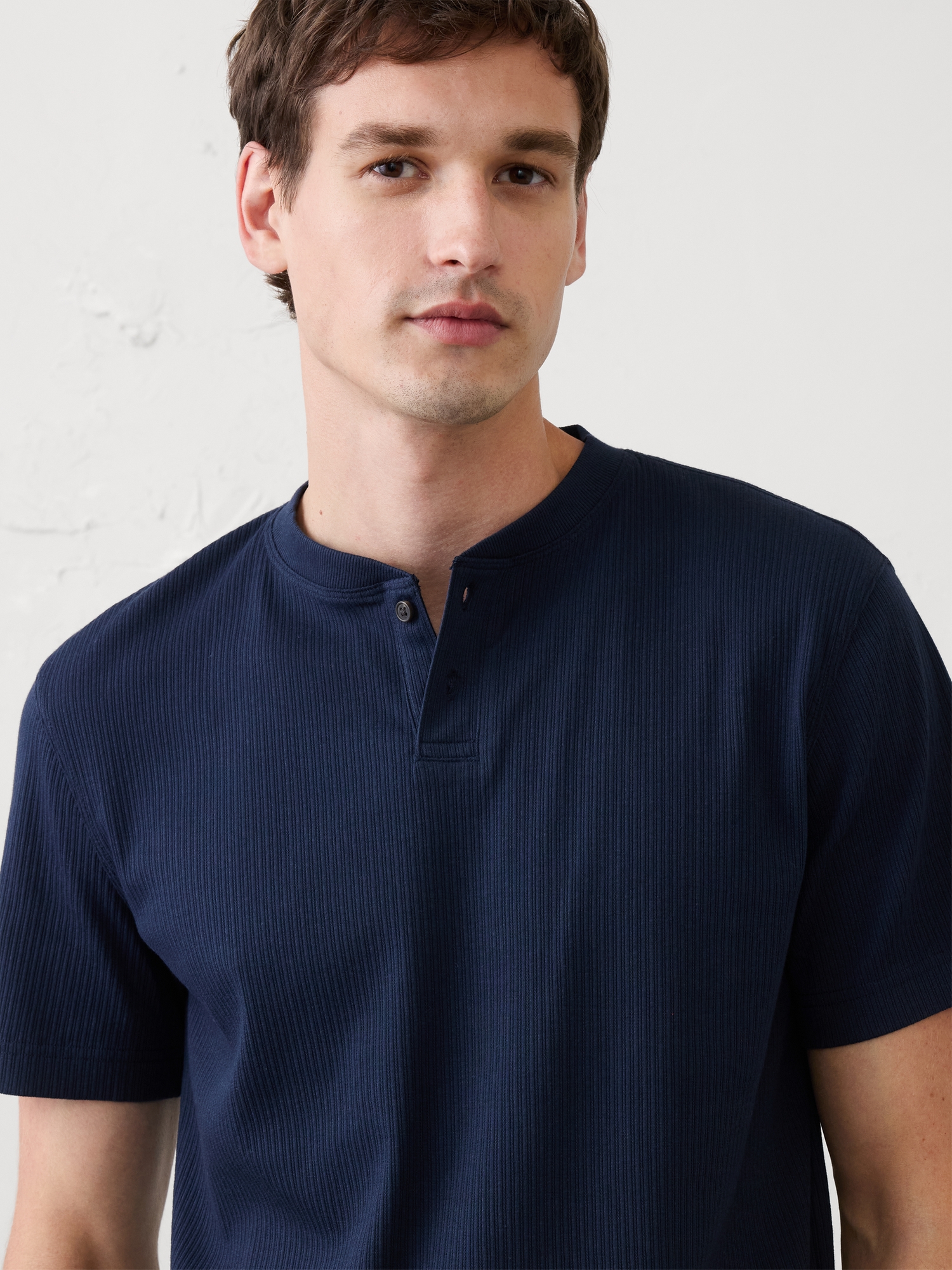 Image number 3 showing, Standard-Fit Light Pointelle Henley