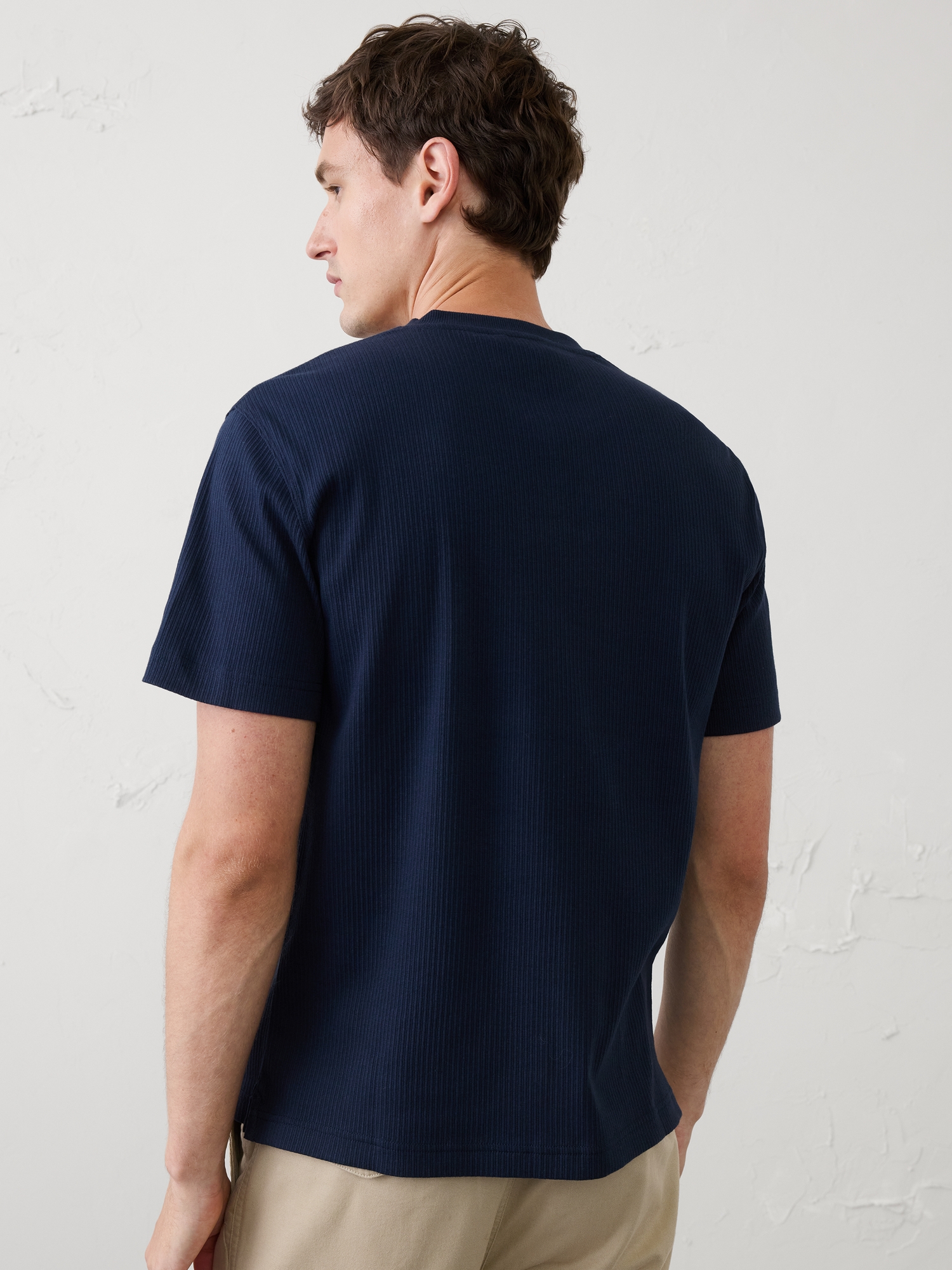 Image number 2 showing, Standard-Fit Light Pointelle Henley
