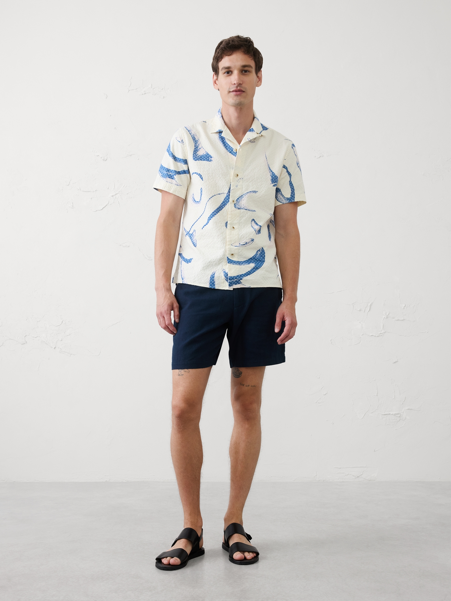 Image number 1 showing, Standard-Fit Textured Resort Shirt