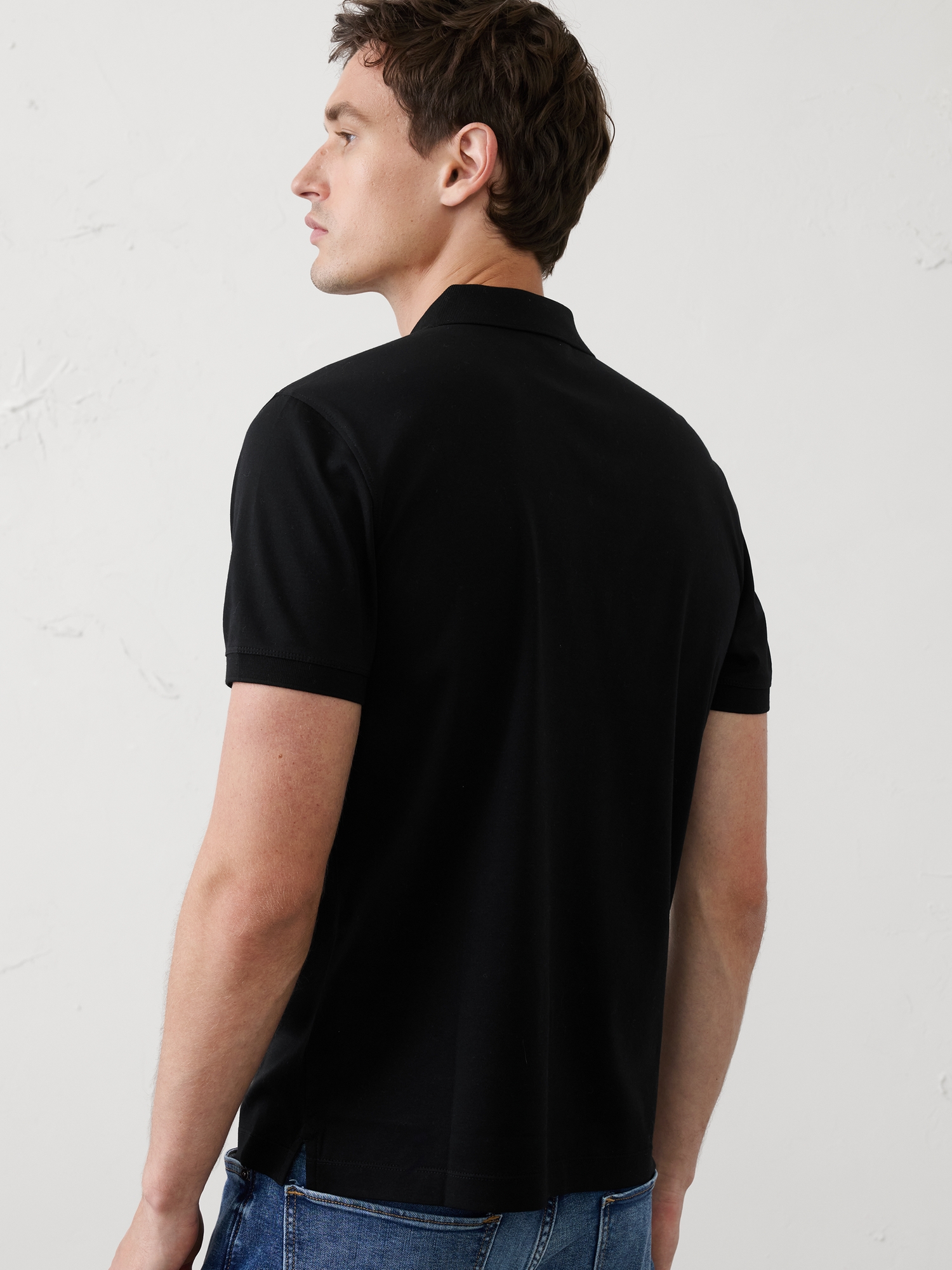 Image number 2 showing, Standard-Fit Luxe Touch Zip Polo