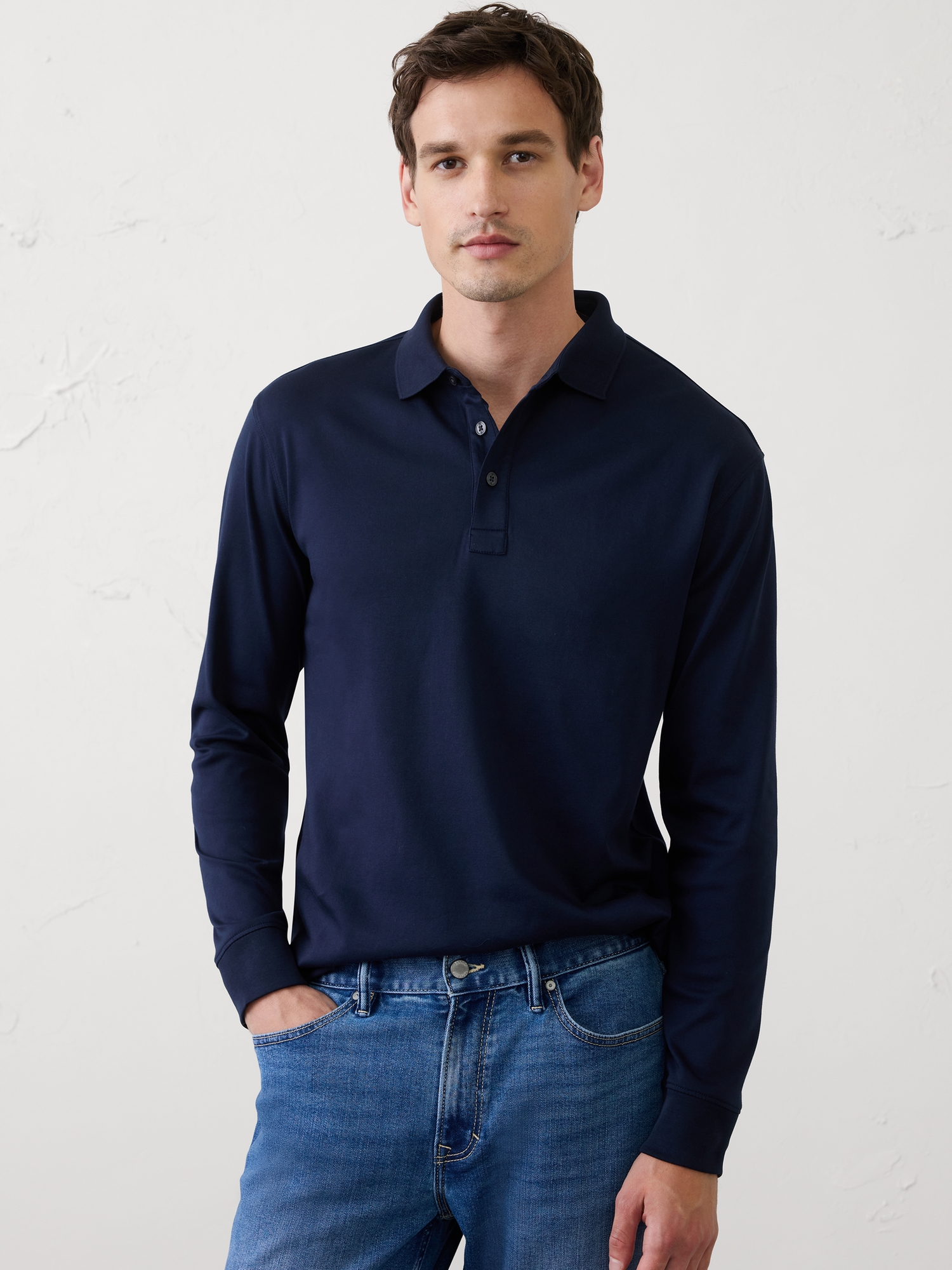 Image number 1 showing, Standard-Fit Luxe Touch Polo