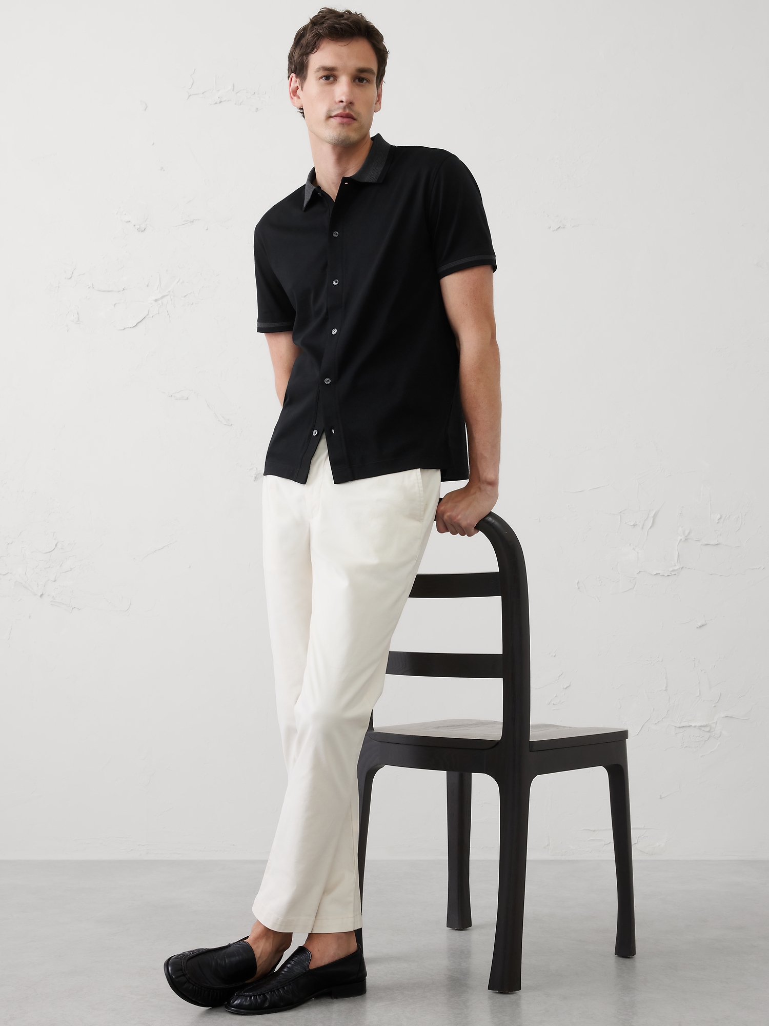 Image number 1 showing, Slim-Fit Luxe Touch Button-Down Polo