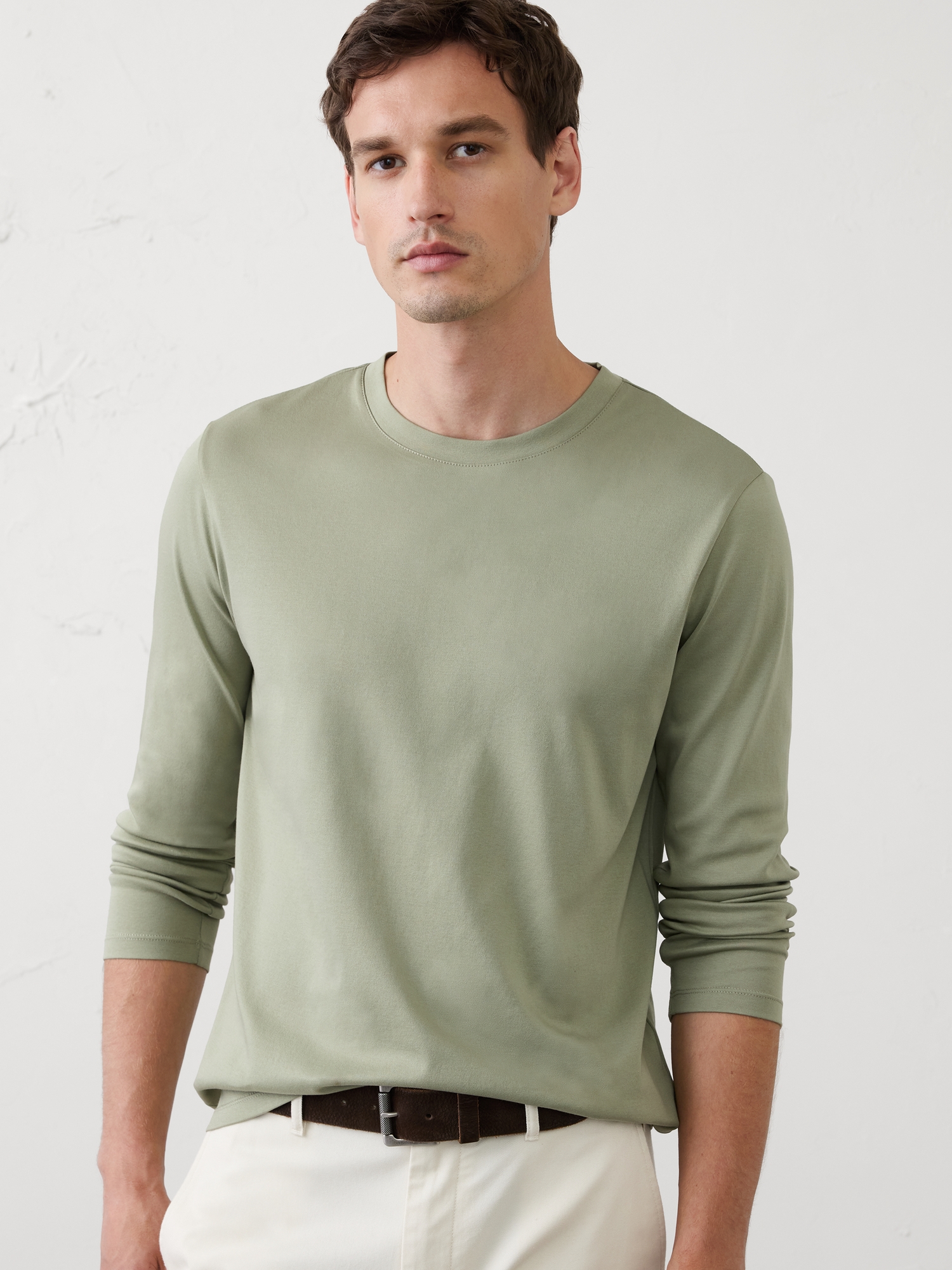 Image number 1 showing, Slim-Fit Luxe Touch Long-Sleeve T-Shirt