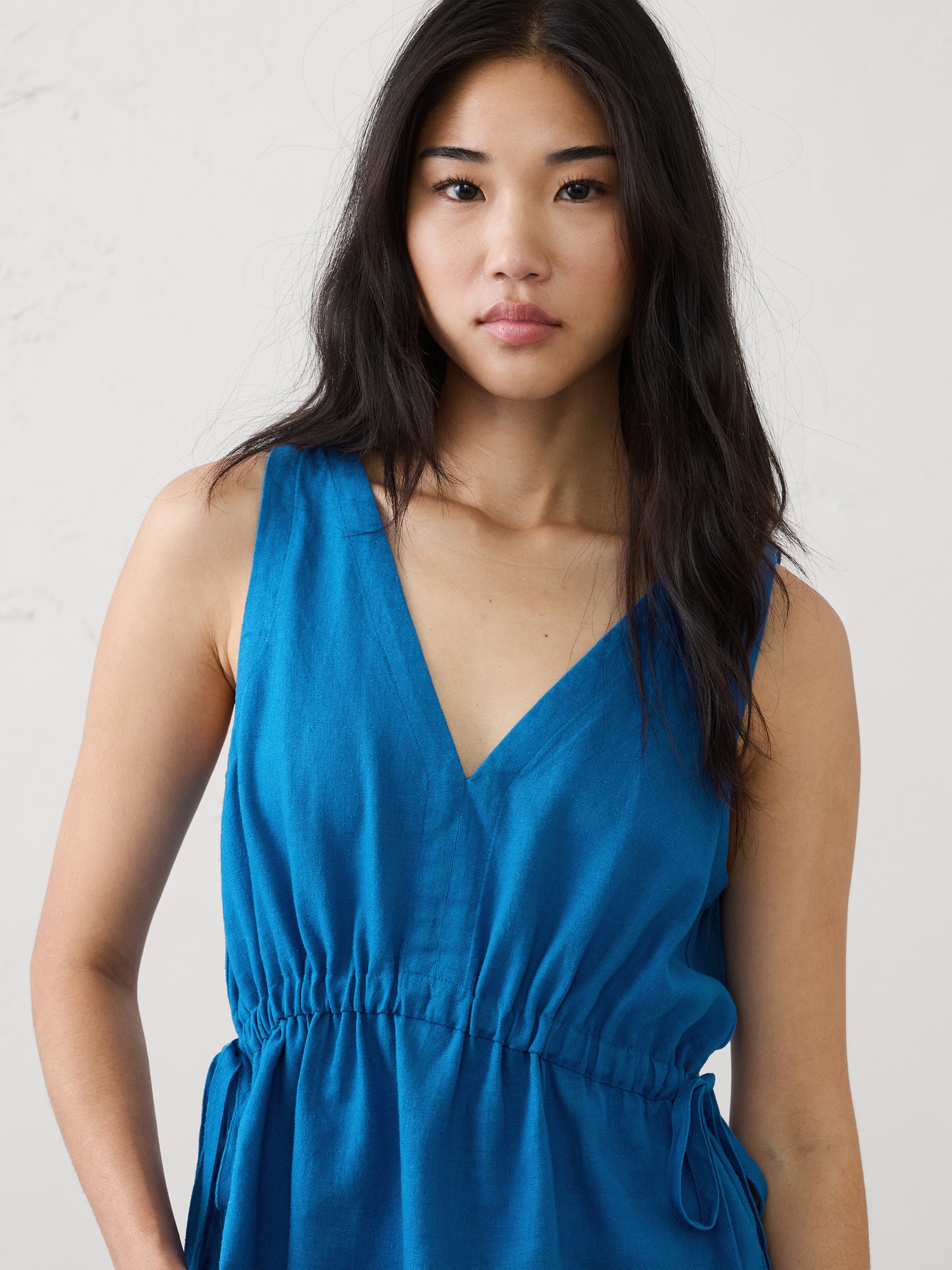 Image number 3 showing, Linen-Blend Side-Ties Top