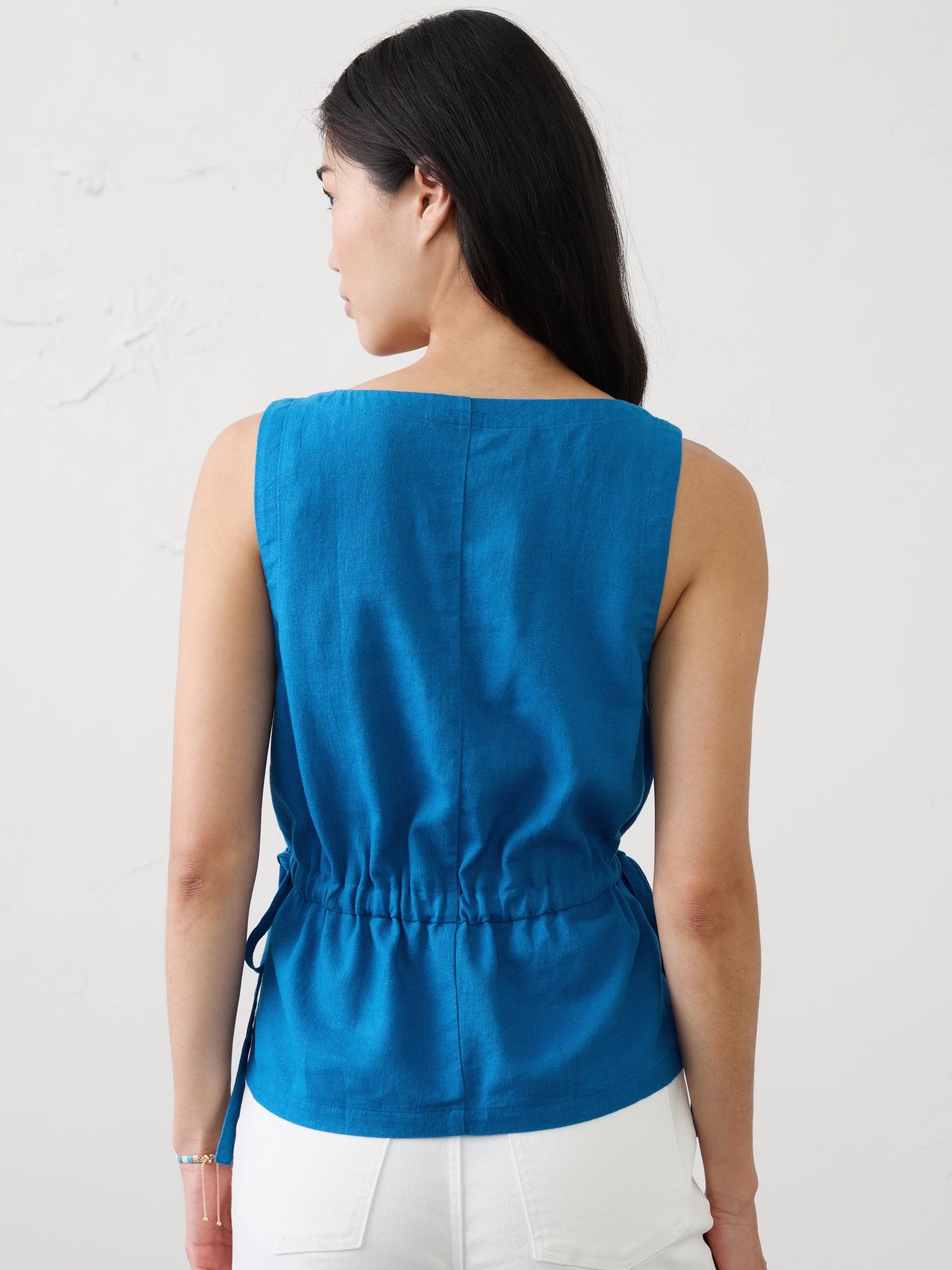 Image number 2 showing, Linen-Blend Side-Ties Top