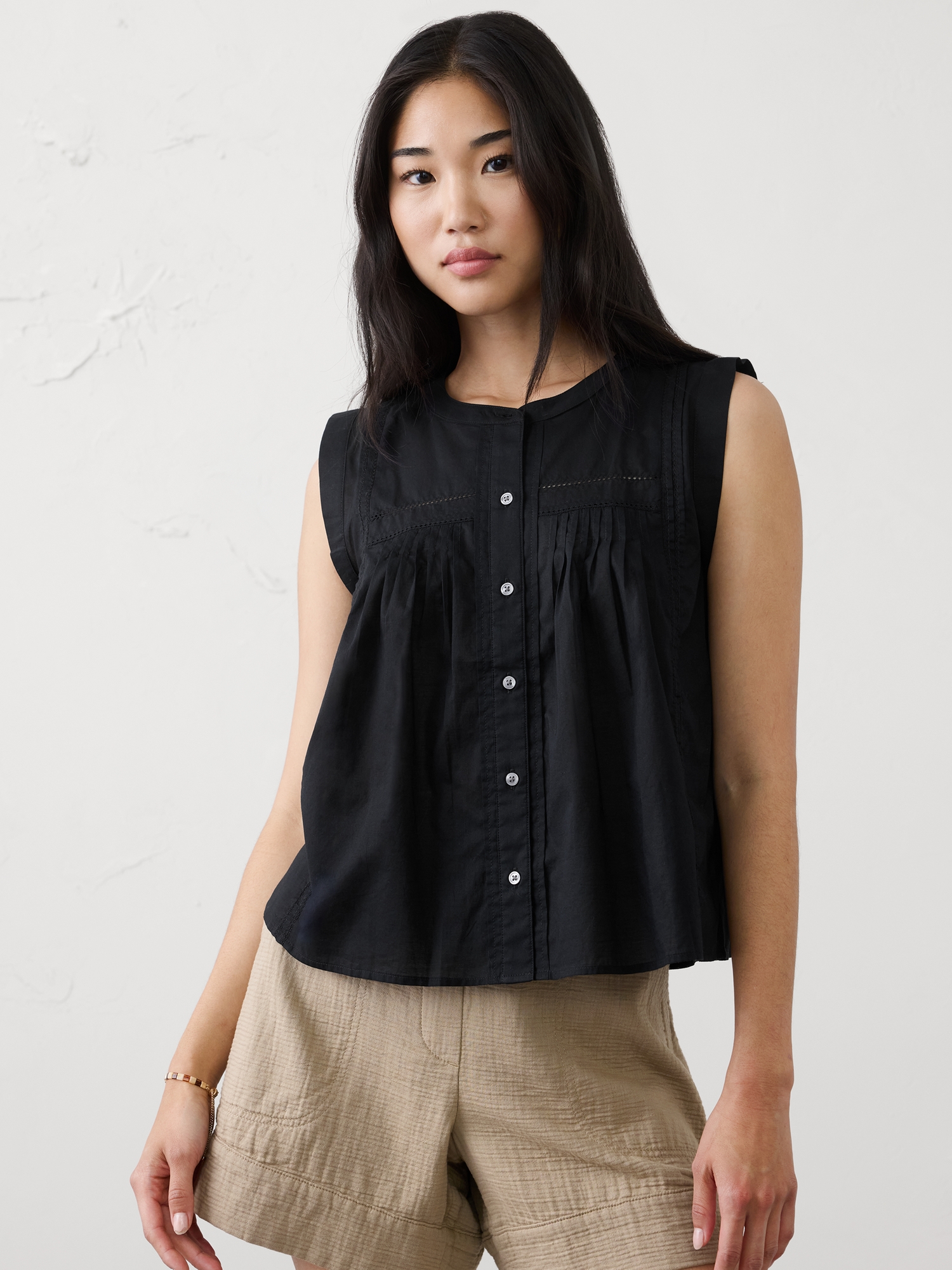 Image number 1 showing, Picot High-Neck Top