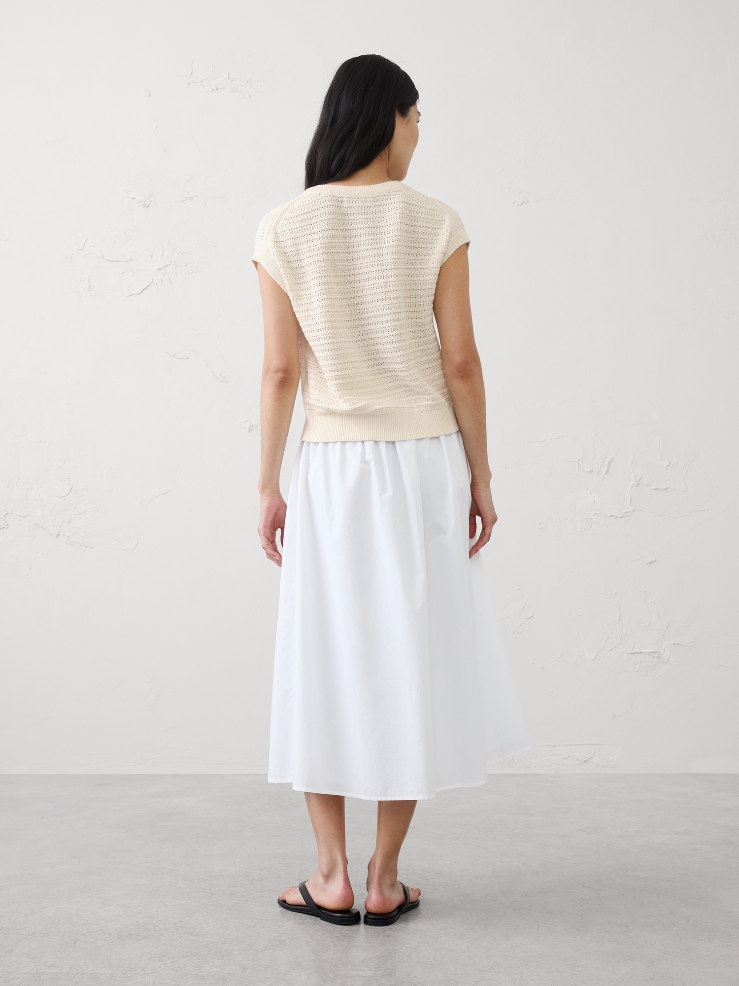Image number 5 showing, Cotton Textured Cap-Sleeve Sweater
