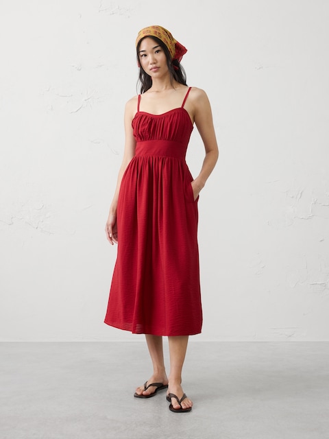 Empire-Waist Midi Dress