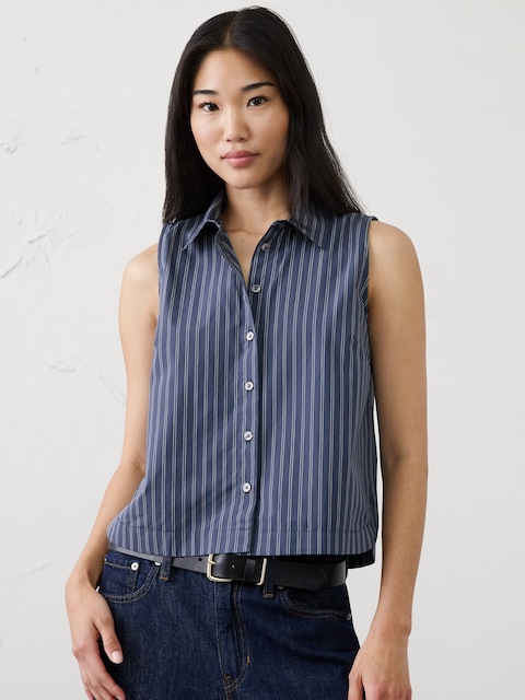 Collared Cropped Shirt