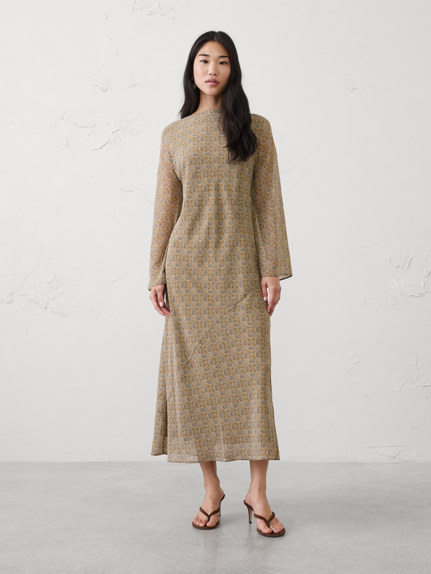 Image number 1 showing, Boatneck Maxi Dress
