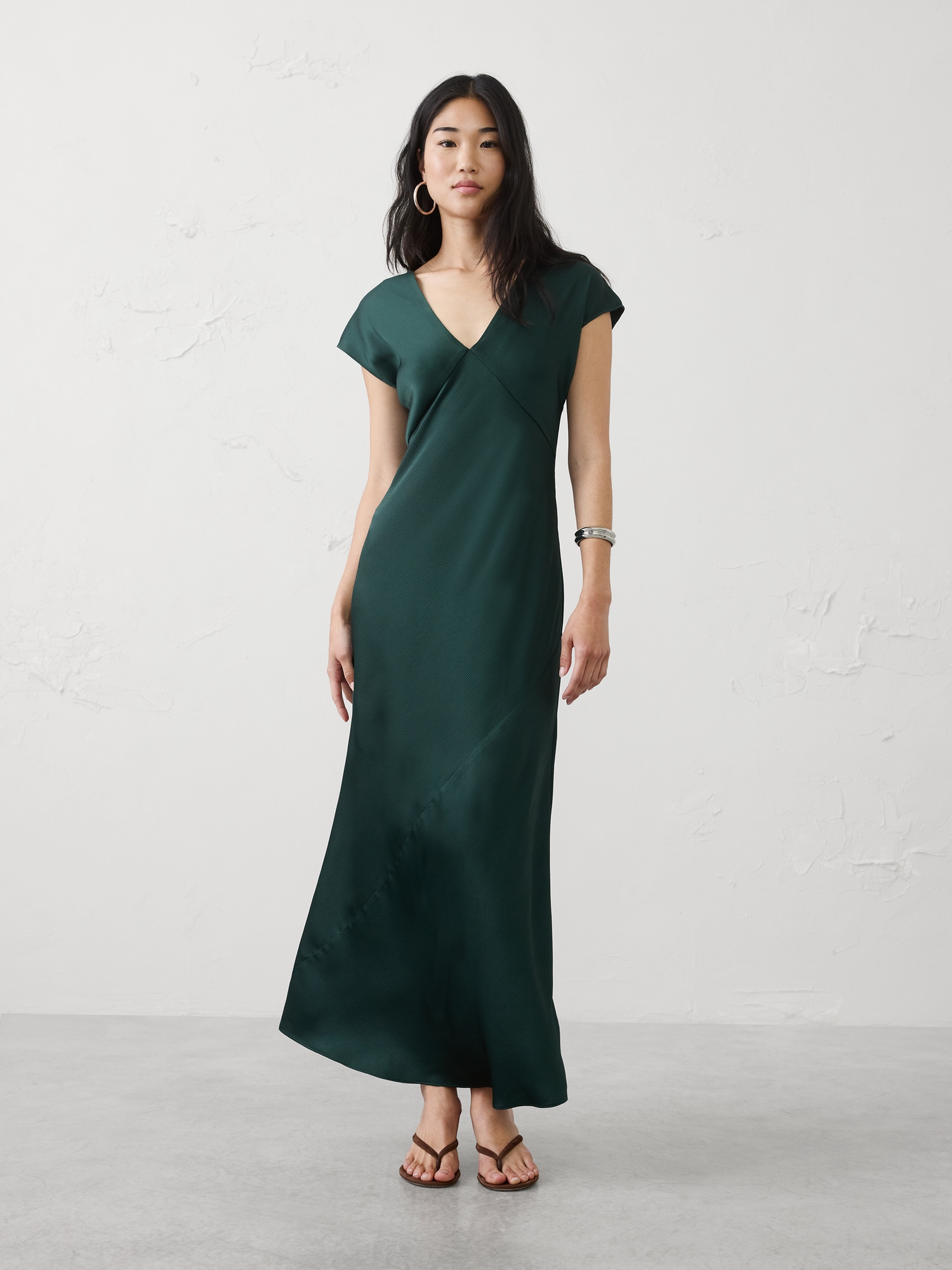 Image number 1 showing, Flutter-Sleeve Maxi Dress