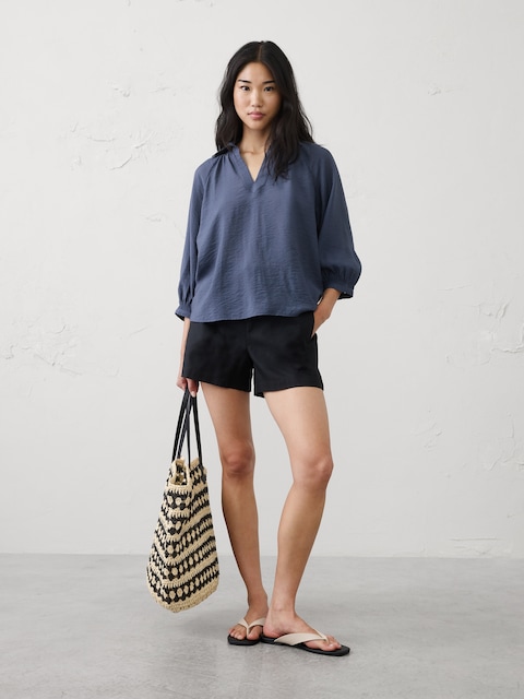 Collared Gathered Top