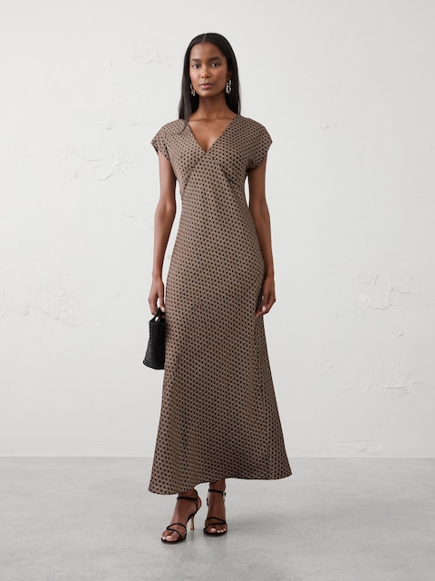 Flutter-Sleeve Maxi Dress