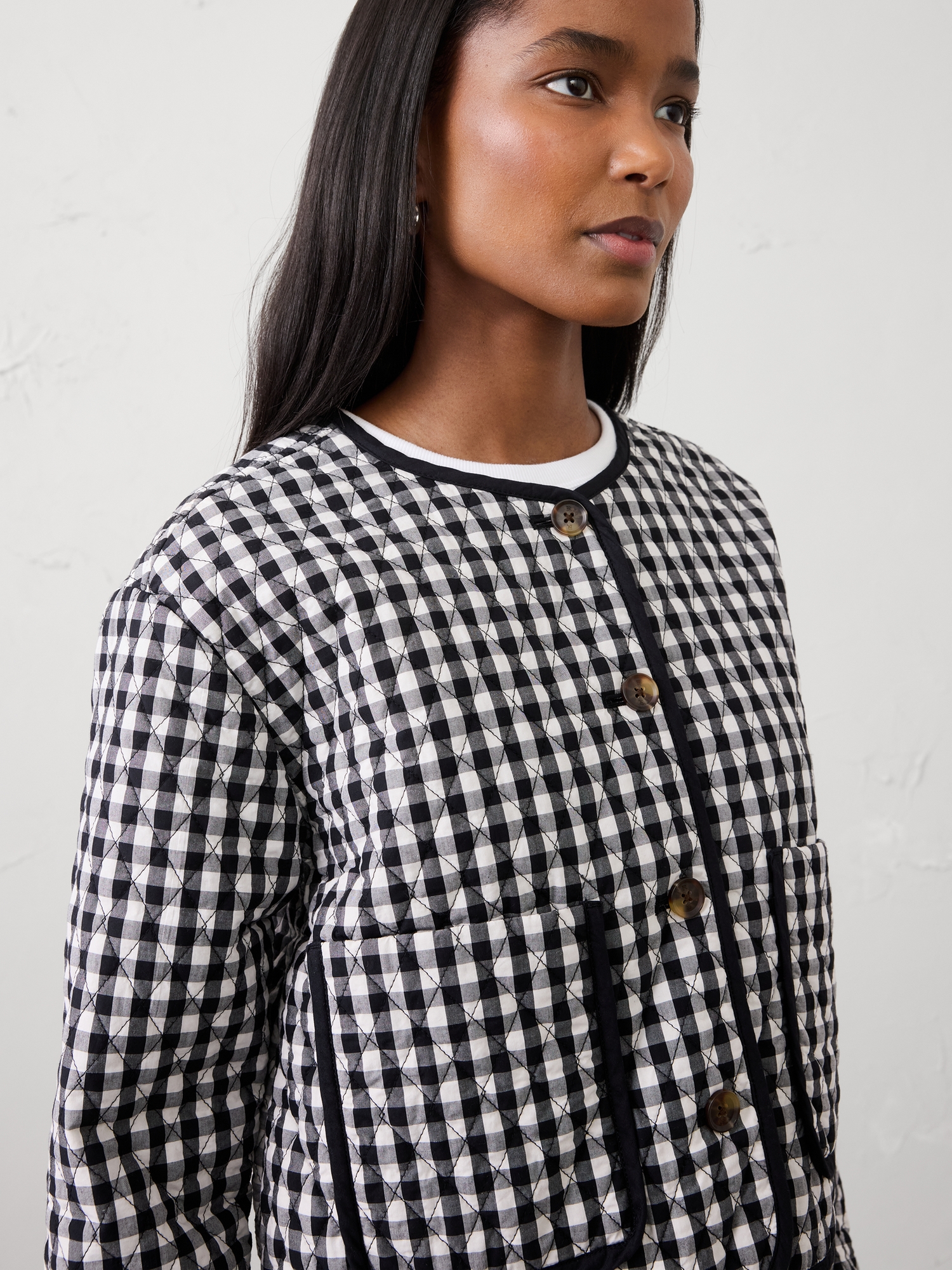 Image number 3 showing, Quilted Gingham Jacket