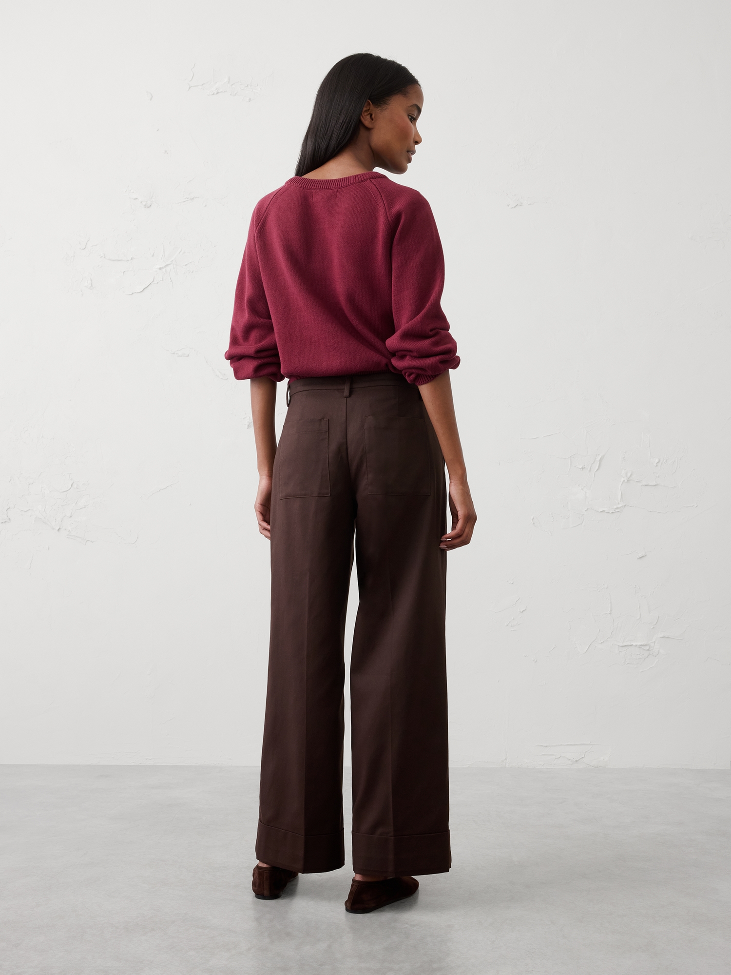 Image number 2 showing, Wide-Leg Mid-Rise Cuffed Jean