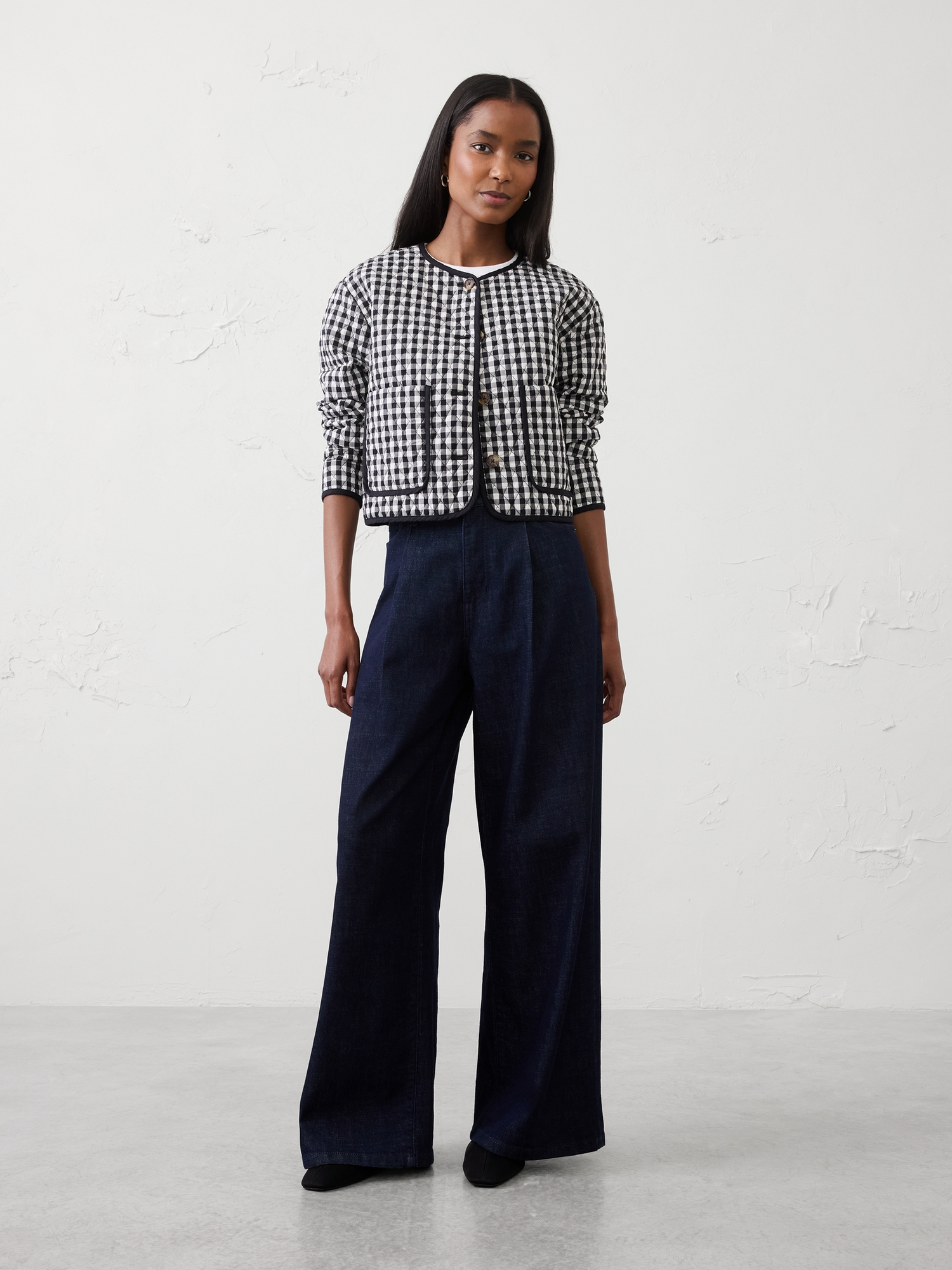 Image number 1 showing, Quilted Gingham Jacket