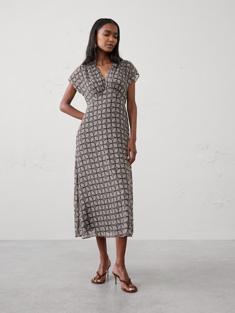 Gathered Empire Midi Dress