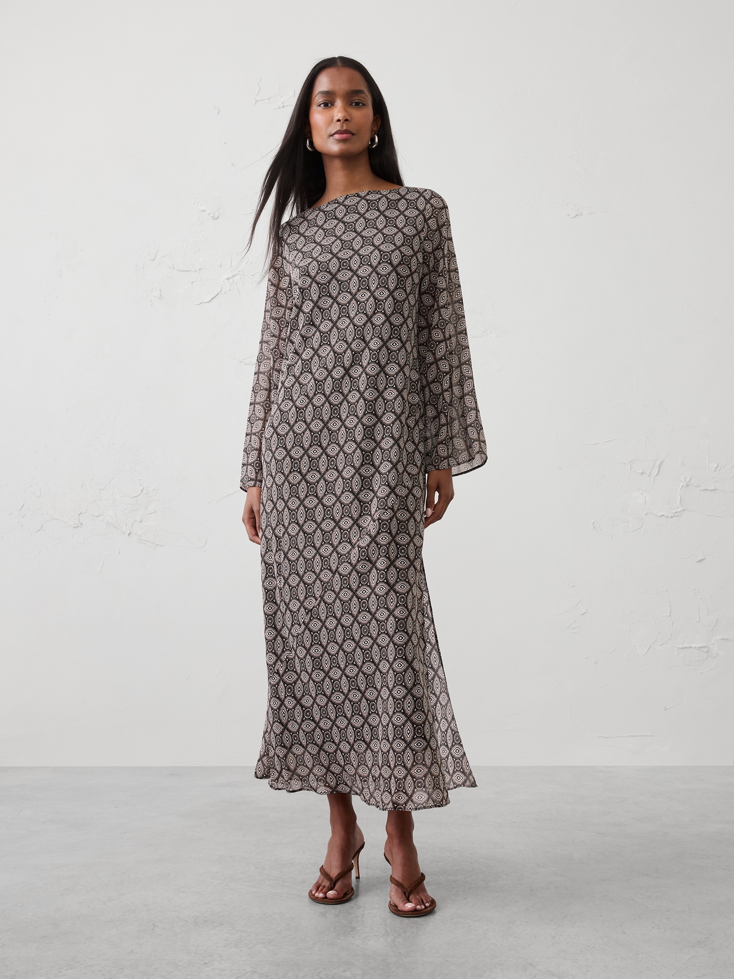 Image number 1 showing, Boatneck Maxi Dress