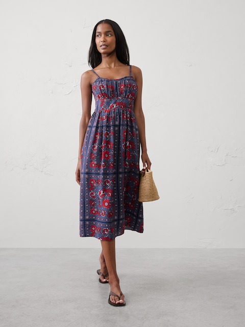 Empire-Waist Midi Dress