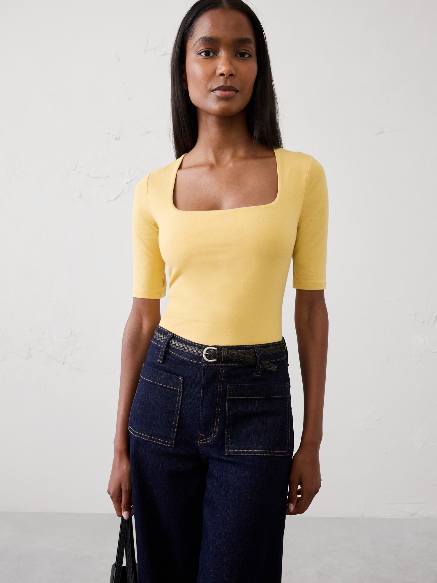 Image number 1 showing, Soft Stretch Square-Neck Top
