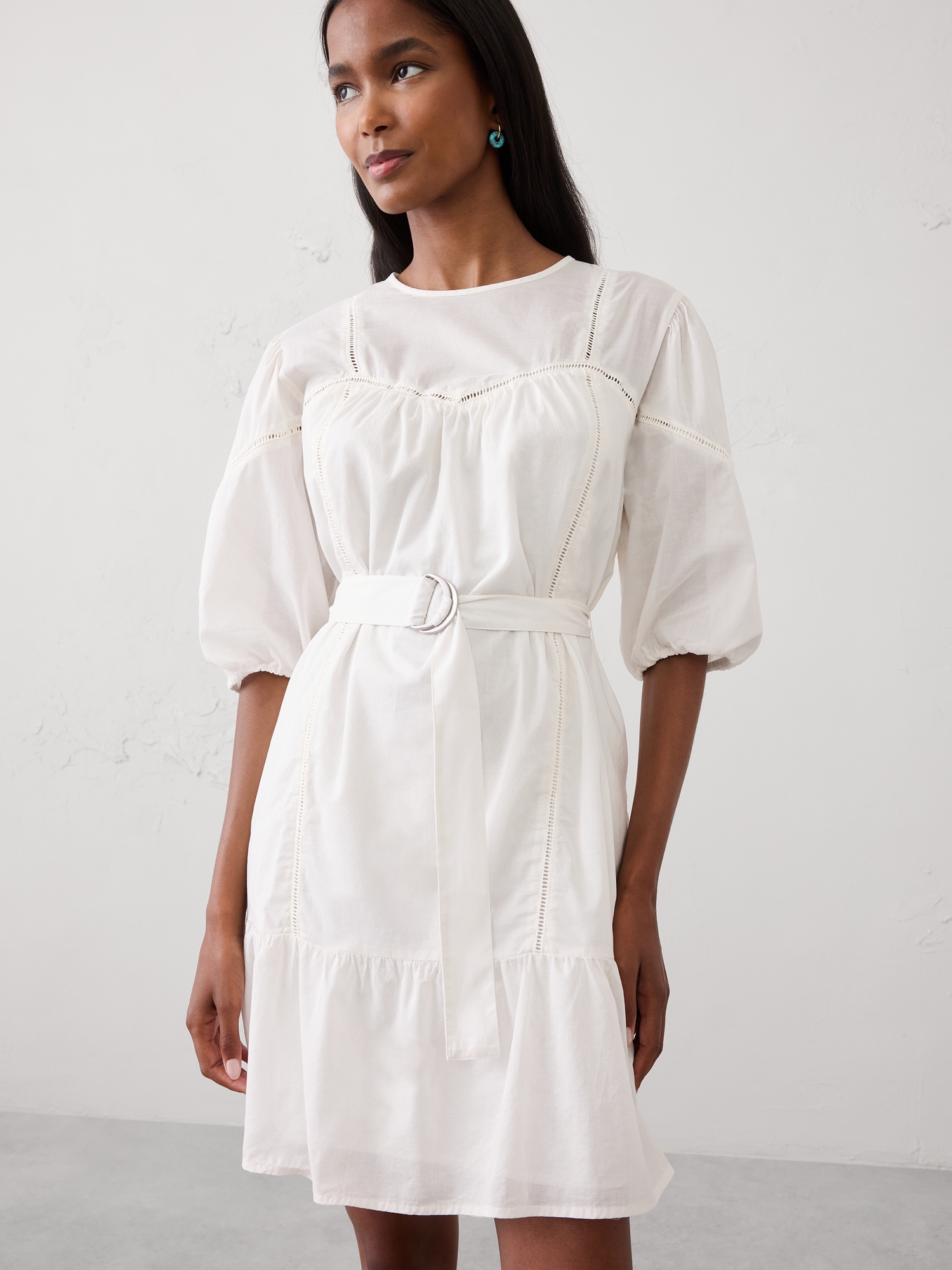 Image number 1 showing, Balloon-Sleeve Mini Dress
