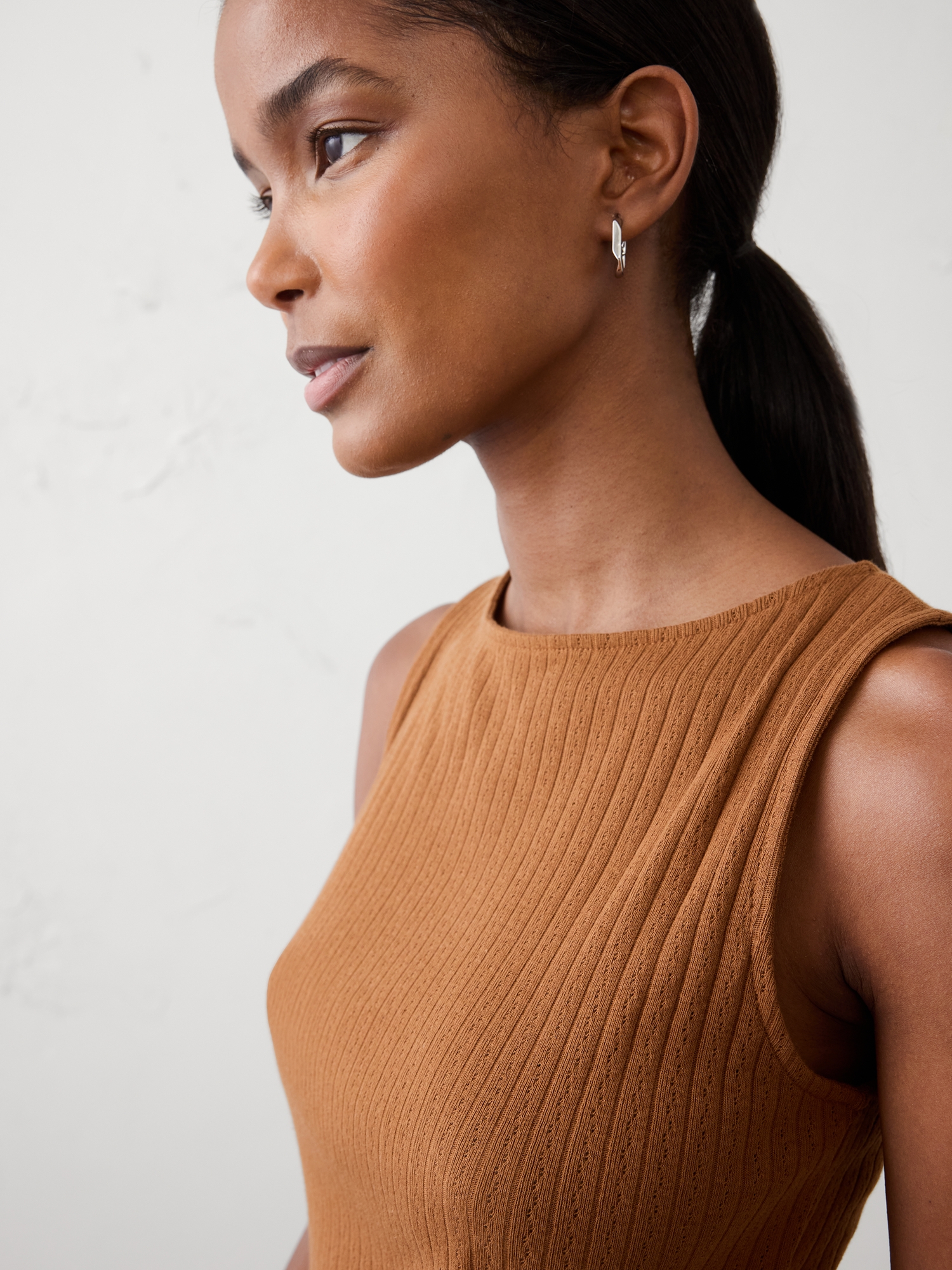 Image number 3 showing, Pointelle Ribbed Boatneck Top