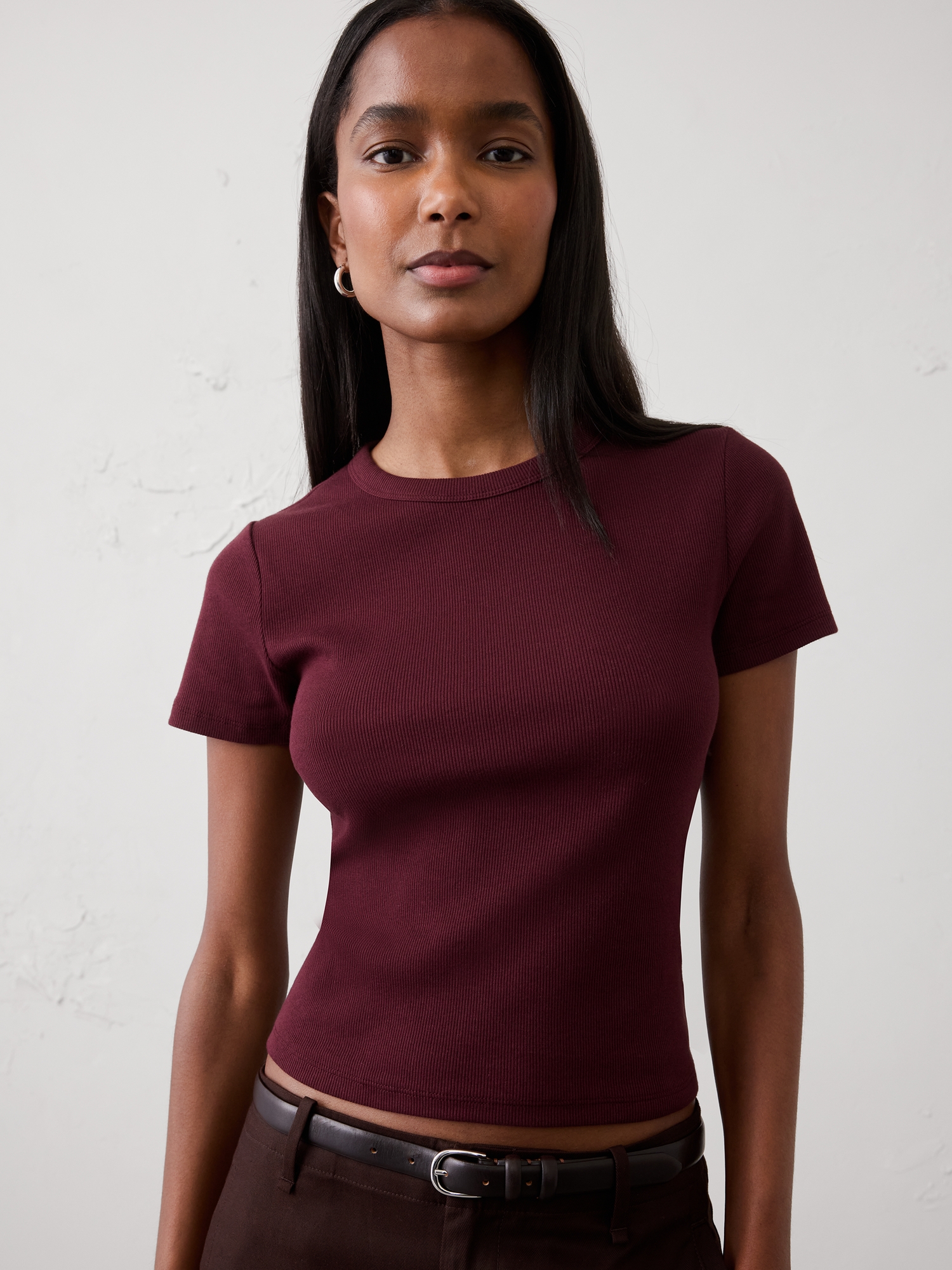 L'image numéro 3 présente T-shirt côtelé