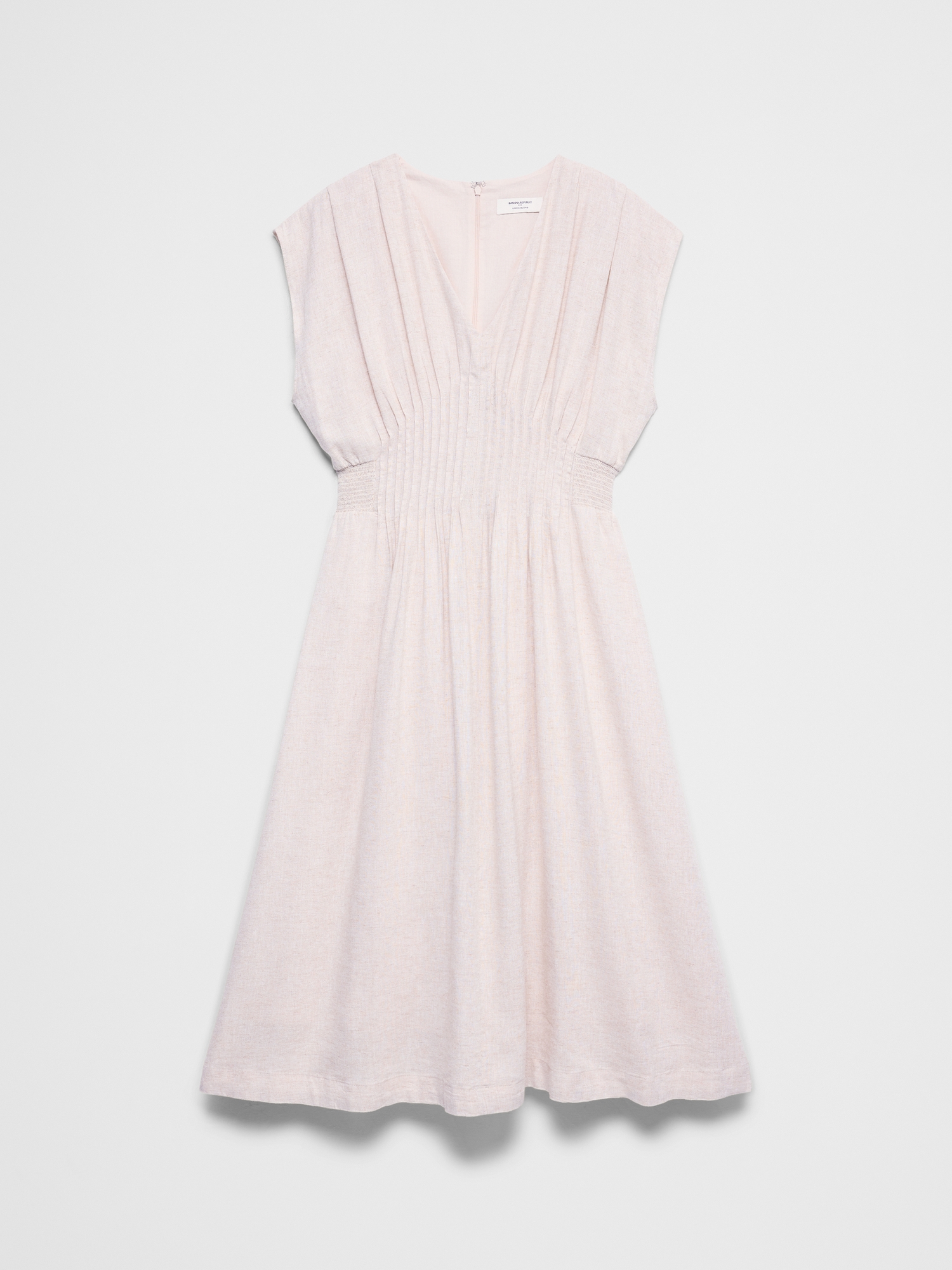 Image number 4 showing, Linen-Blend Pleated-Waist Midi Dress